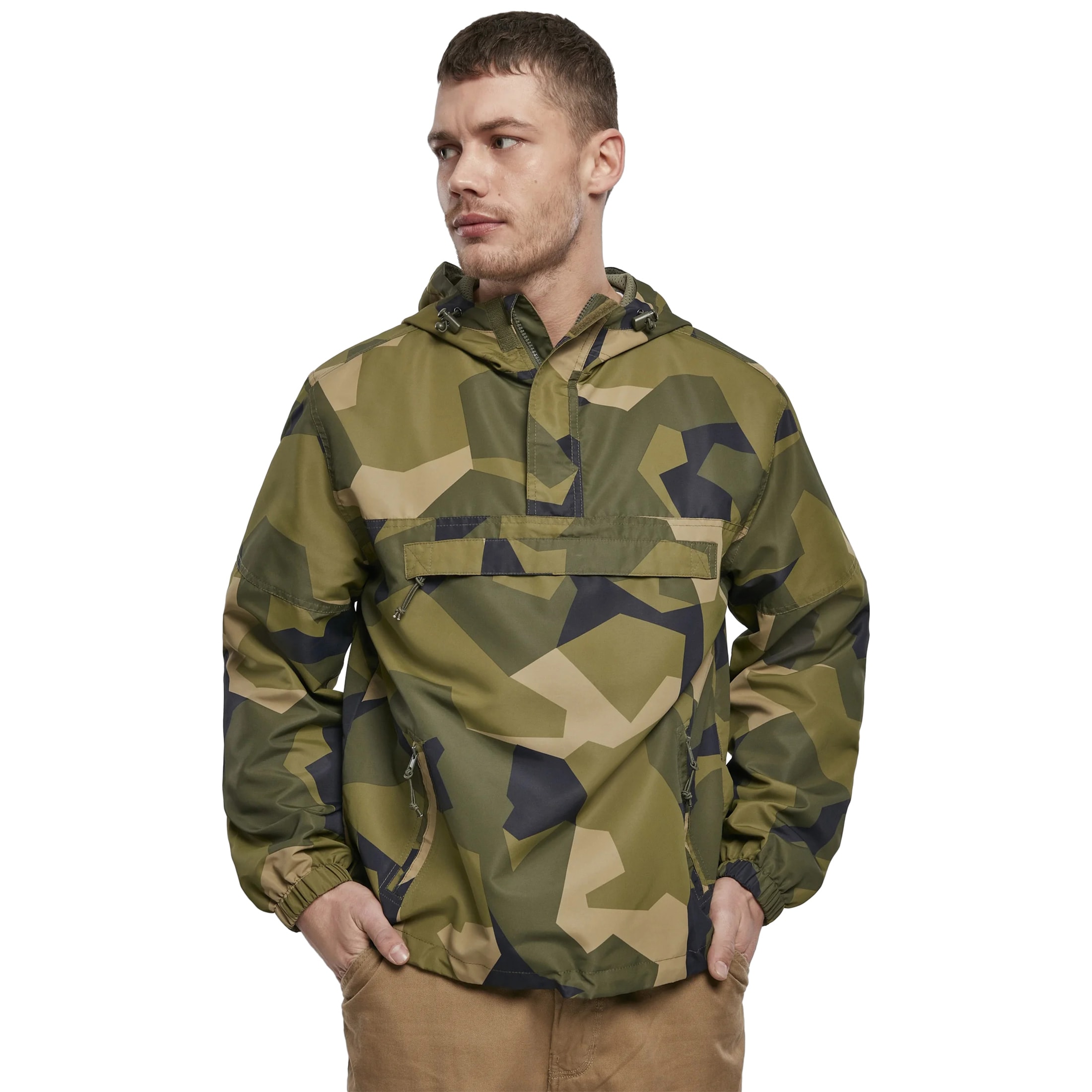 Brandit - Summer Windbreaker Jacke - Windjacke aus Polyester - Swedish Camo M90