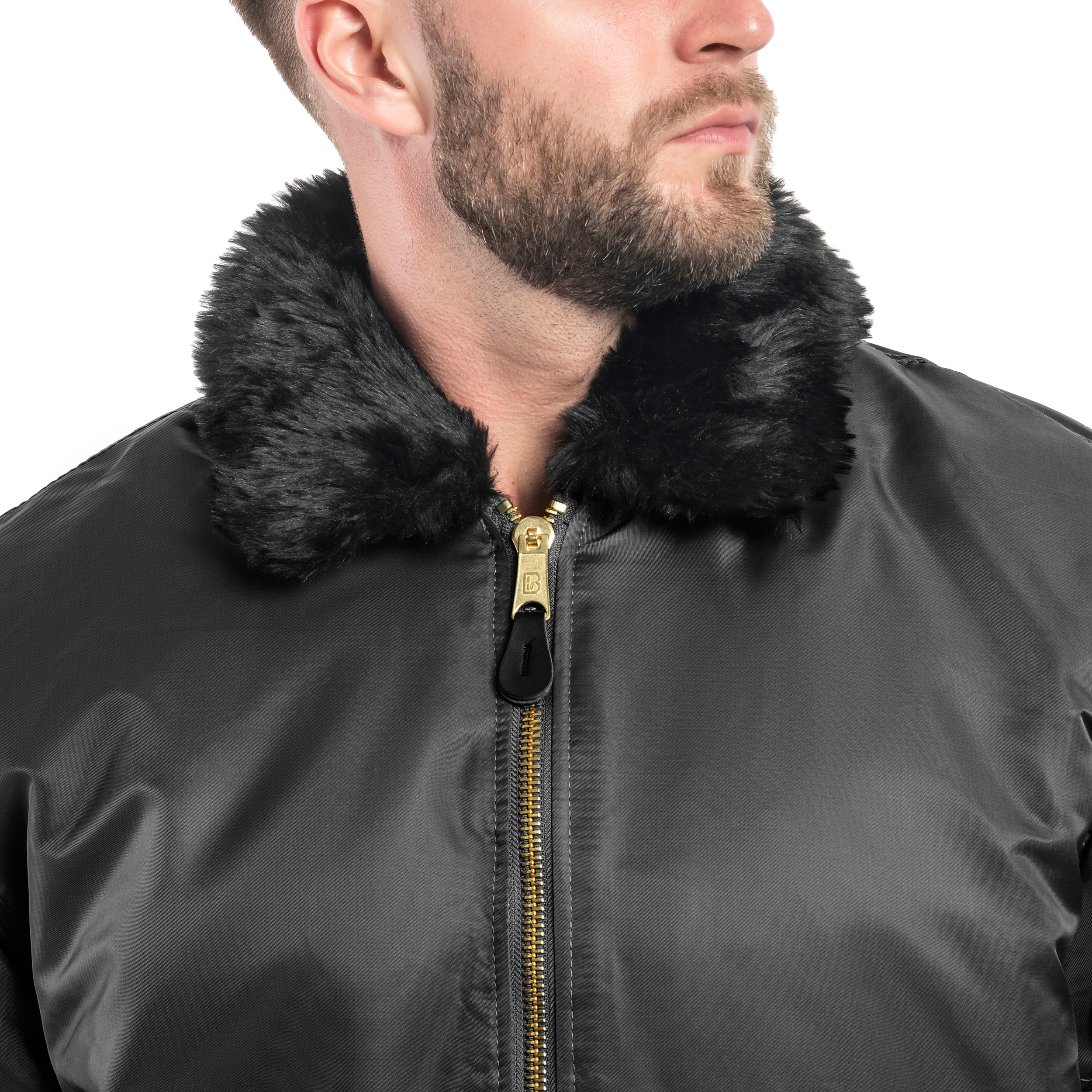 Brandit - MA2 Fur Collar Jacke - Black