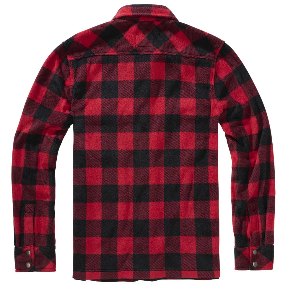 Brandit - Jeff Fleece Long Sleeve - Langarmshirt aus Fleece - Red/Black