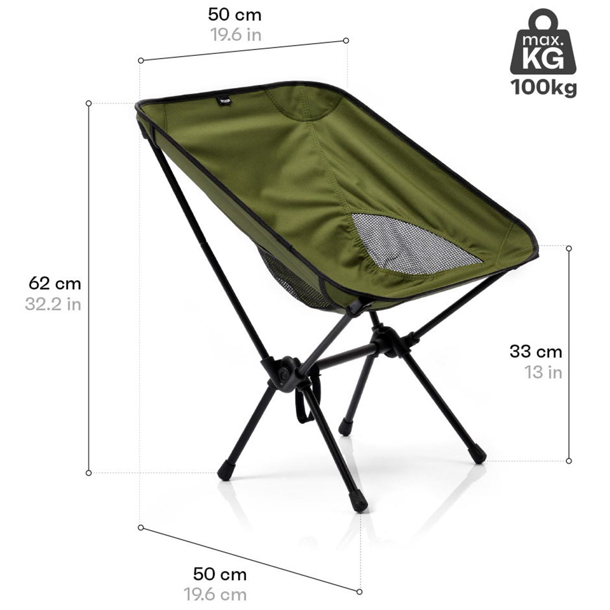 Meteor - Schelp - Klappbarer Campingstuhl - Khaki