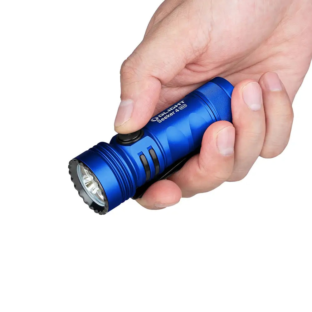 Olight - Seeker 4 Mini Cool White - Taktische Taschenlampe 1200 Lumen - Blue