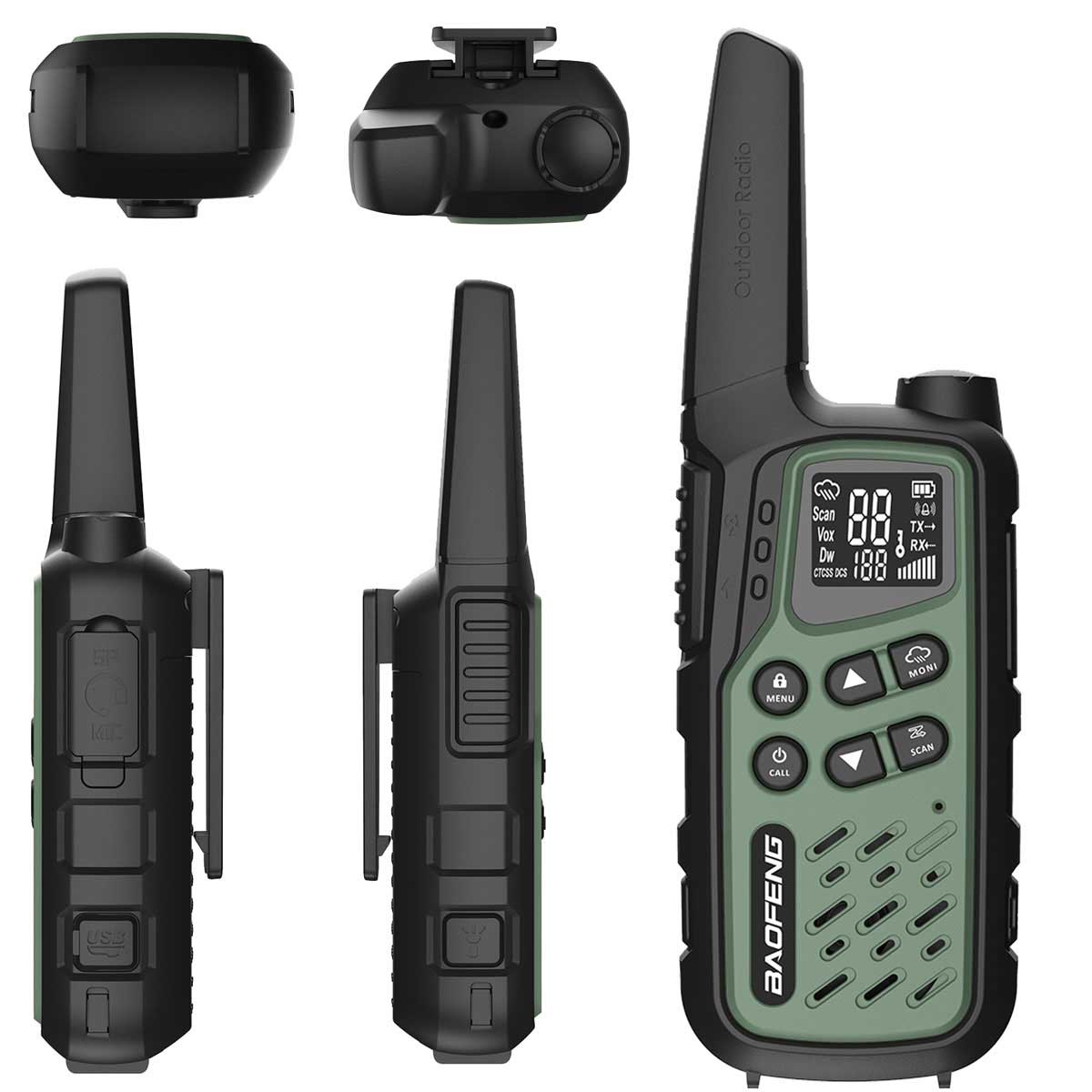 Baofeng - BF-25E PMR - Funkgerät 2 Stk. - Grün