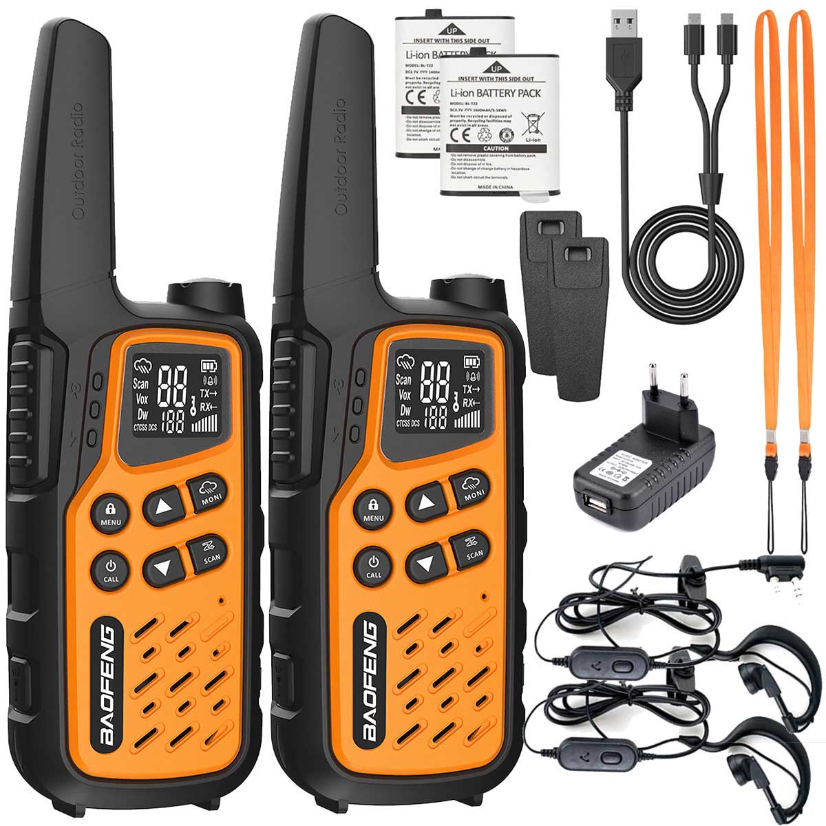 Baofeng BF-T25E PMR Funkgerät 2 szt. - Orange