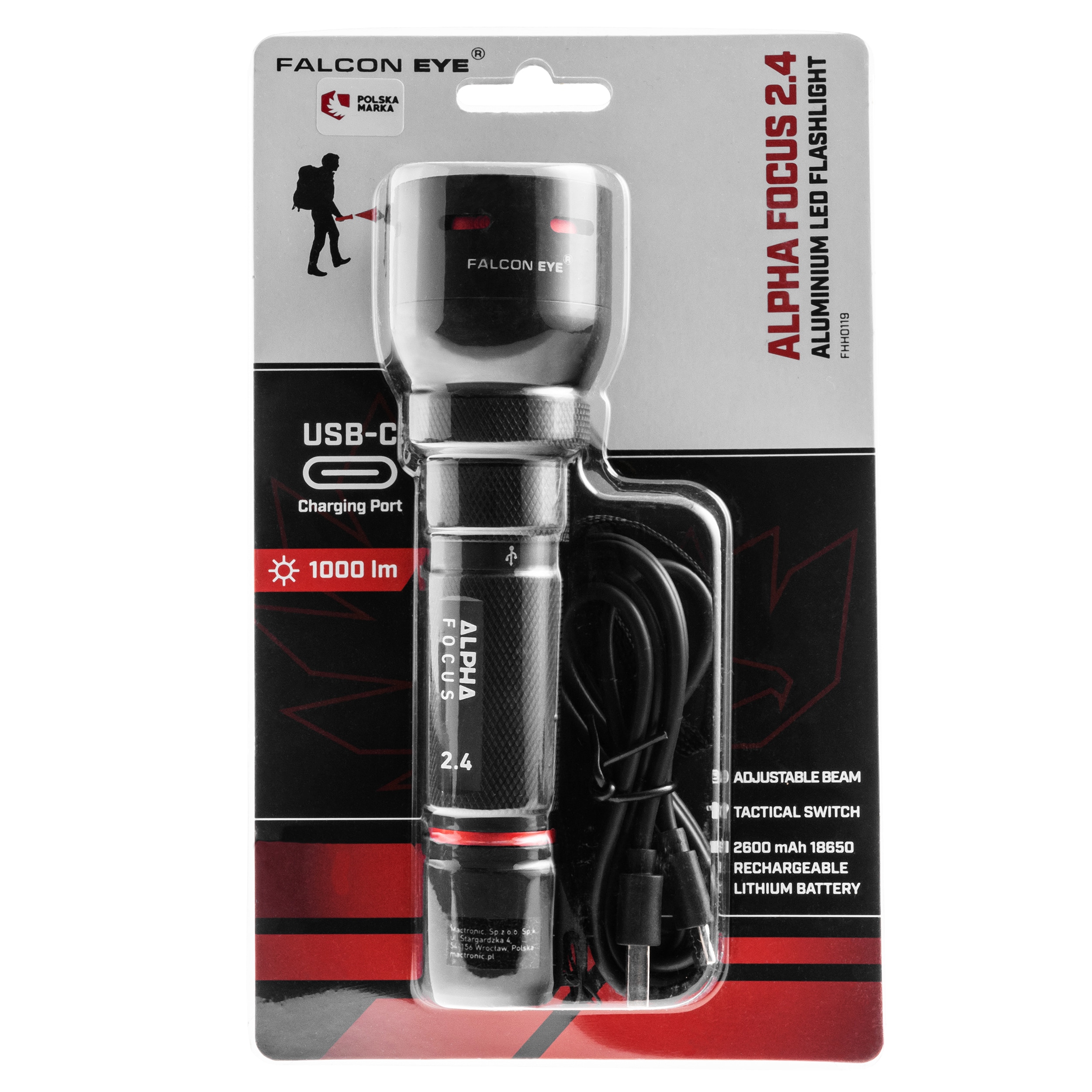 Mactronic - Falcon Eye Alpha Focus 2.4 - Taschenlampe - 1000 Lumen