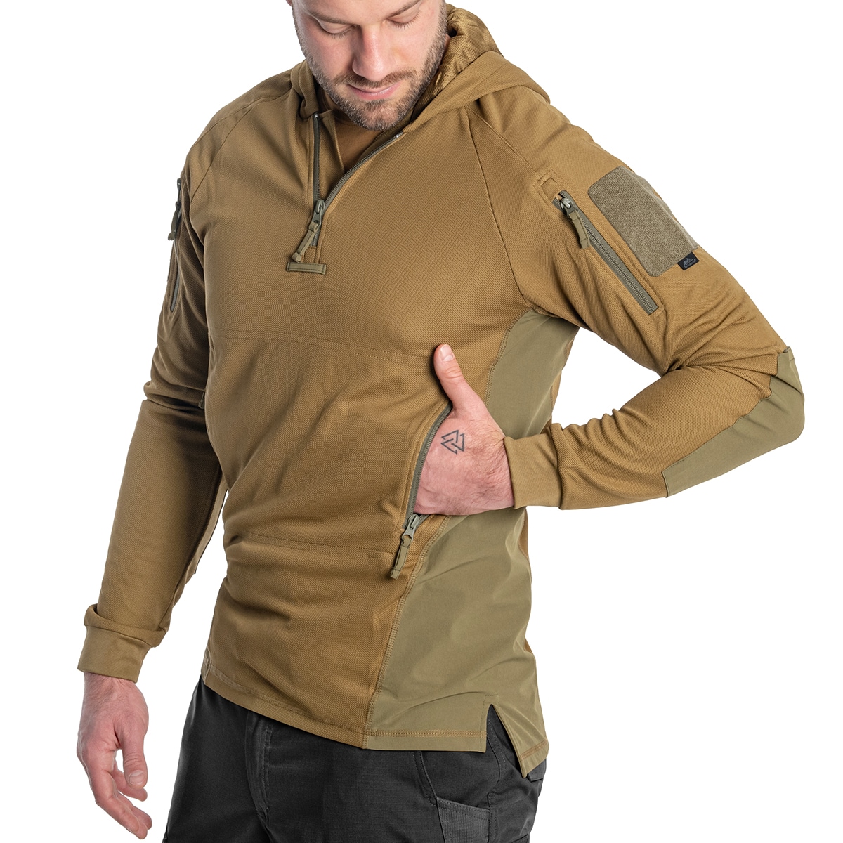 Helikon - Range Hoodie Topcool - Sweatshirt - Coyote/Adaptive Green 