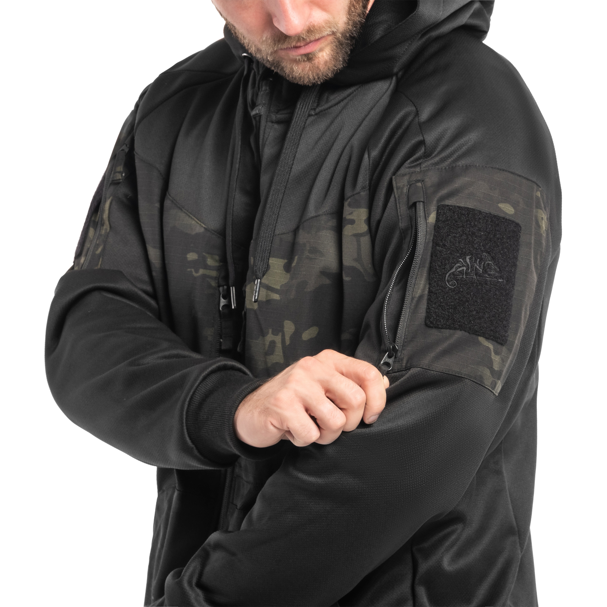 Helikon - Rogue Hoodie (Fullzip) Sweatshirt - Black/Multicam Black 