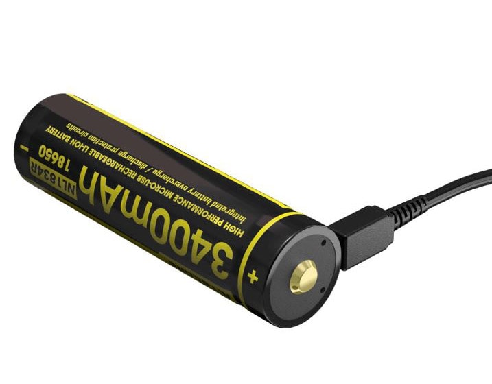 Nitecore - 18650 MicroUSB-Akku - Lithium-Ionen Akku mit USB-Anschluss - 3400 mAh