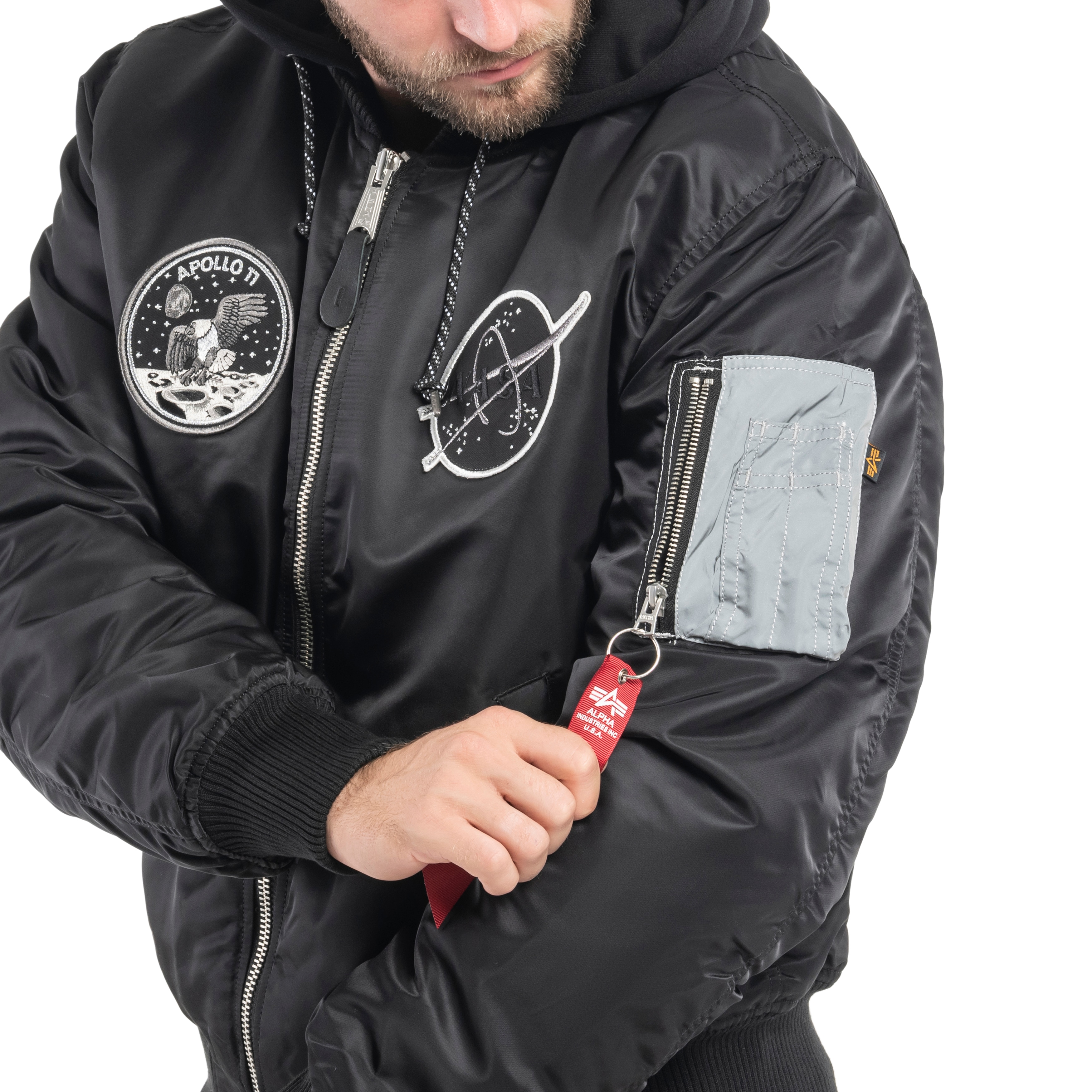 Alpha Industries - MA-1 VF Hood Dark Side - Jacke - Black/Reflective