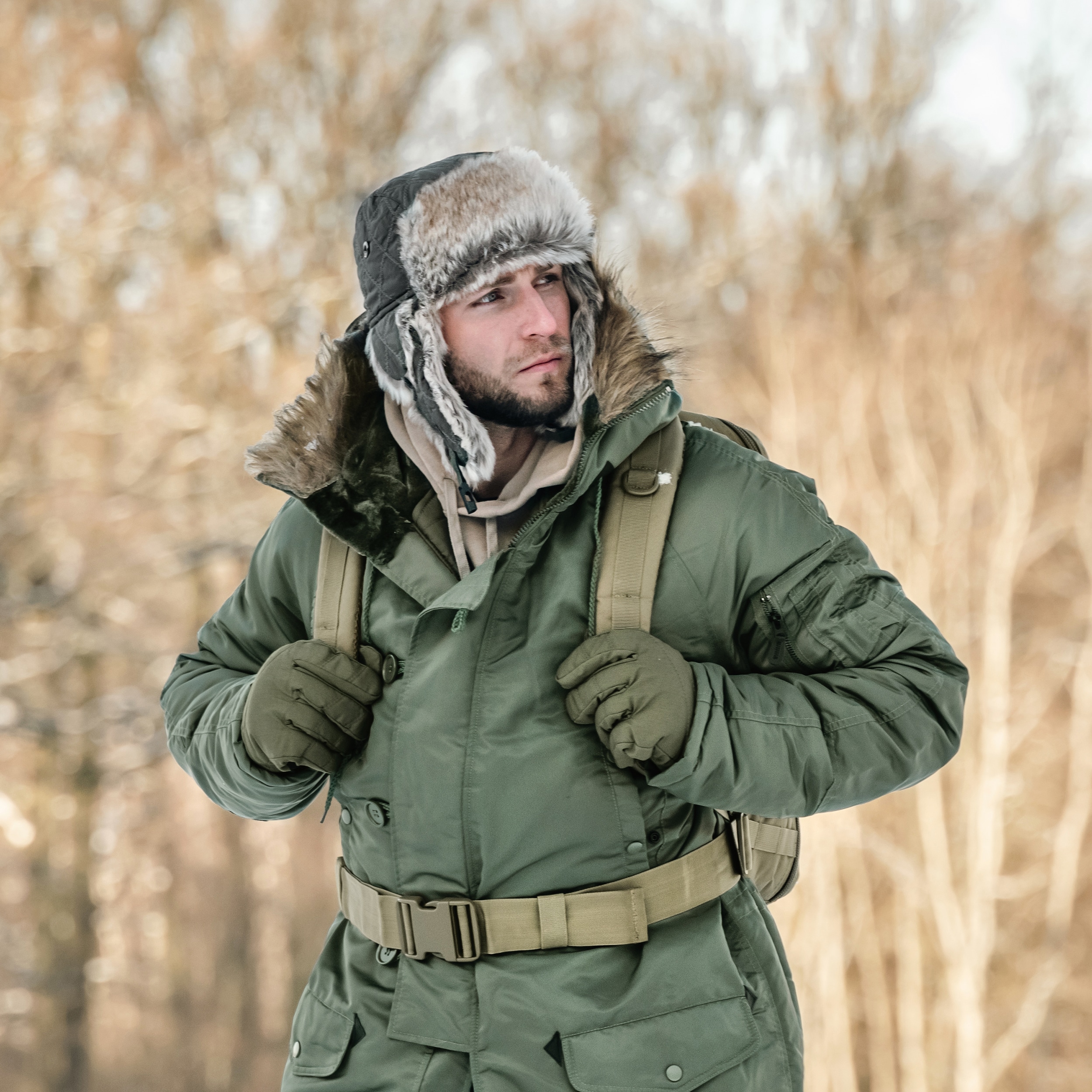 Mil-Tec - Winter Faux-Fur Mütze - Schwarz