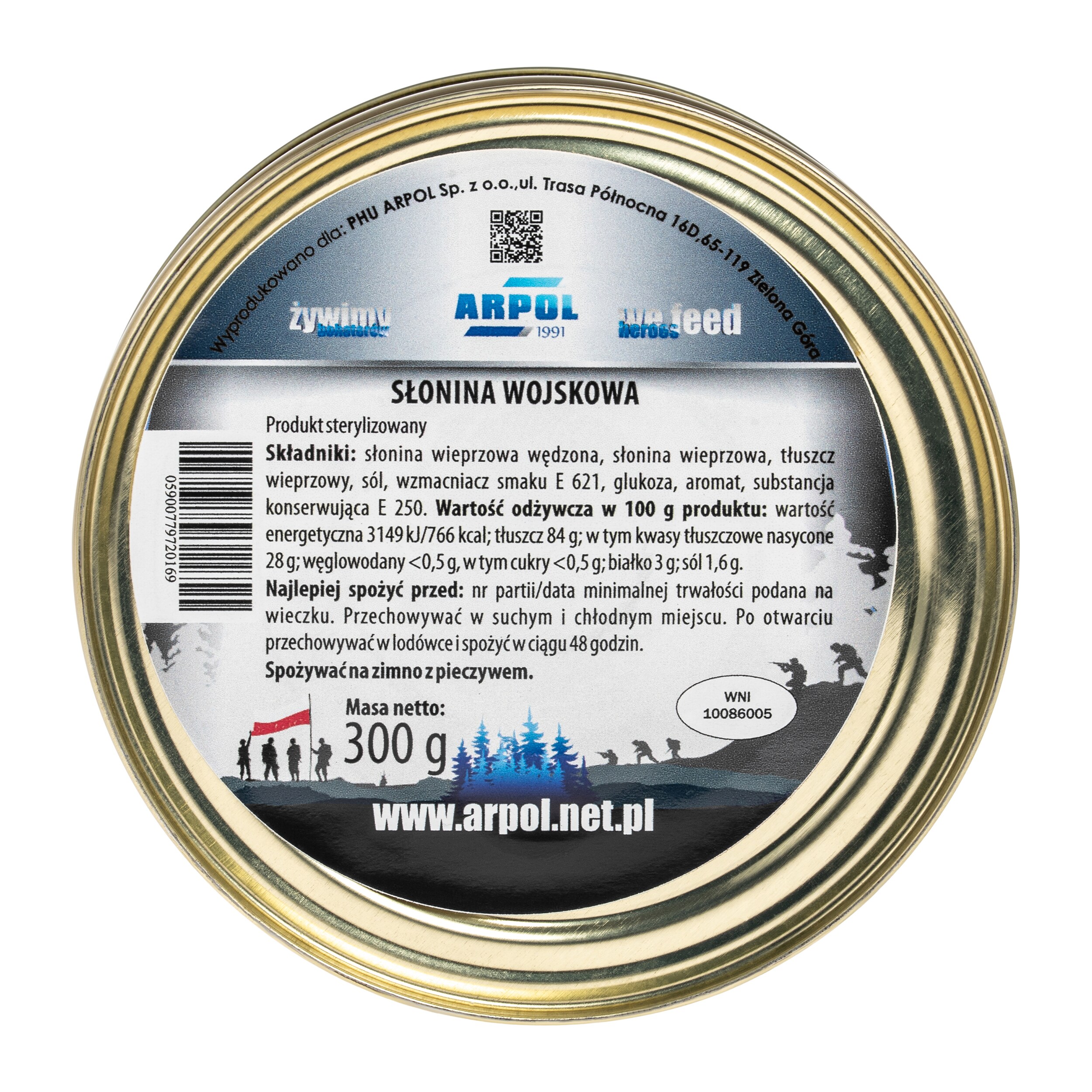 Arpol - Konservierte Lebensmittel - Militärischer Speck 300 g
