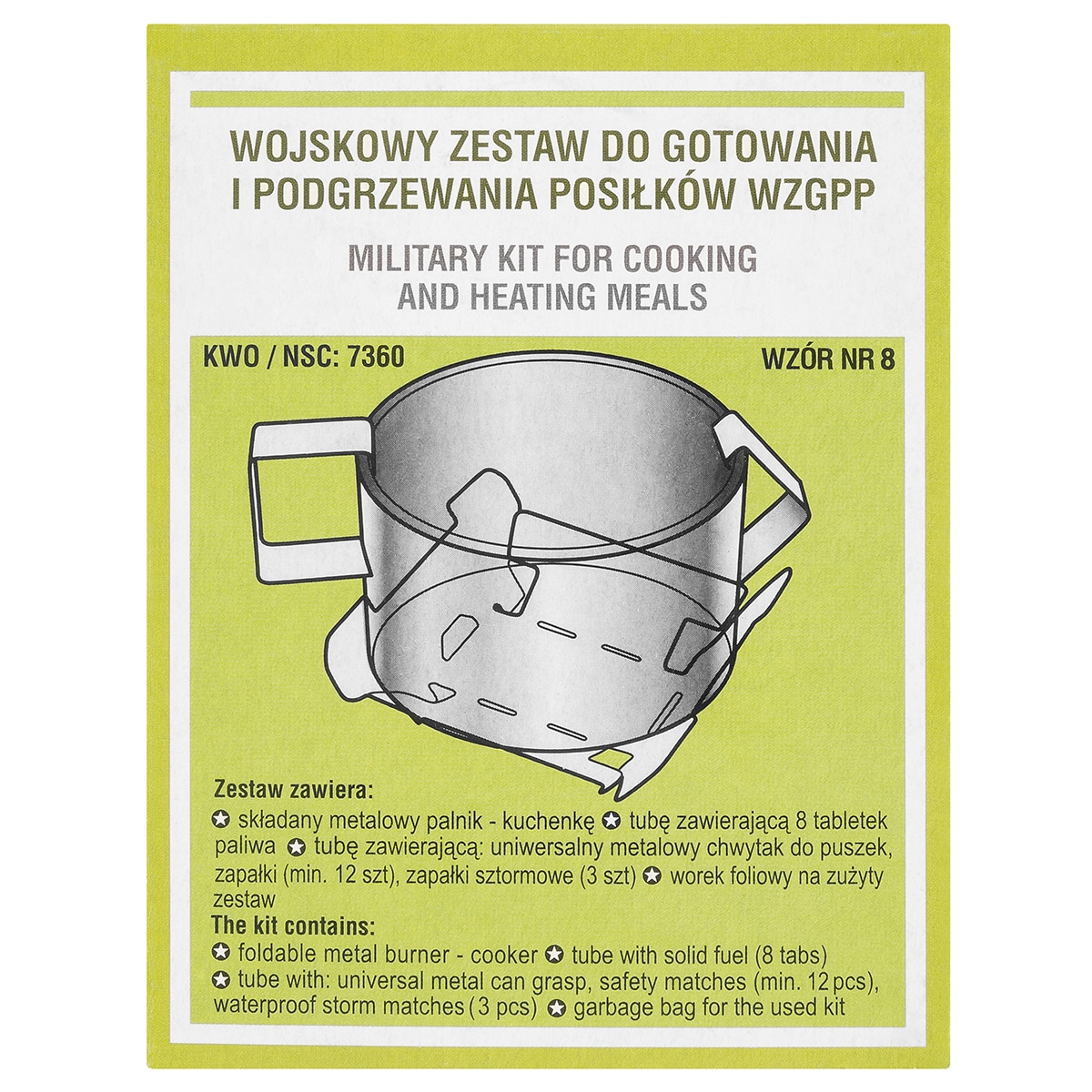 Aidpol - WZGPP - Militärset zum Kochen und Erhitzen von Mahlzeiten