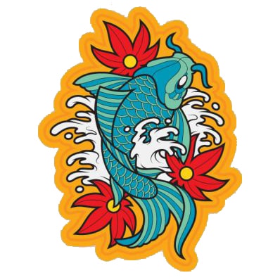 Mil Spec Monkey - Koi Tattoo - PVC-Aufnäher - Blue