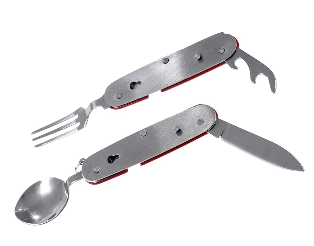 BCB - Folding KFS Clip Set - Zusammensetzbares Campingbesteckset - rot