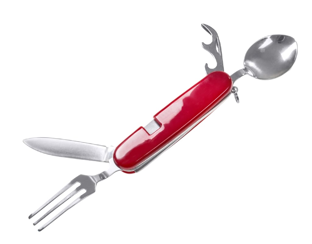 BCB - Folding KFS Clip Set - Zusammensetzbares Campingbesteckset - rot