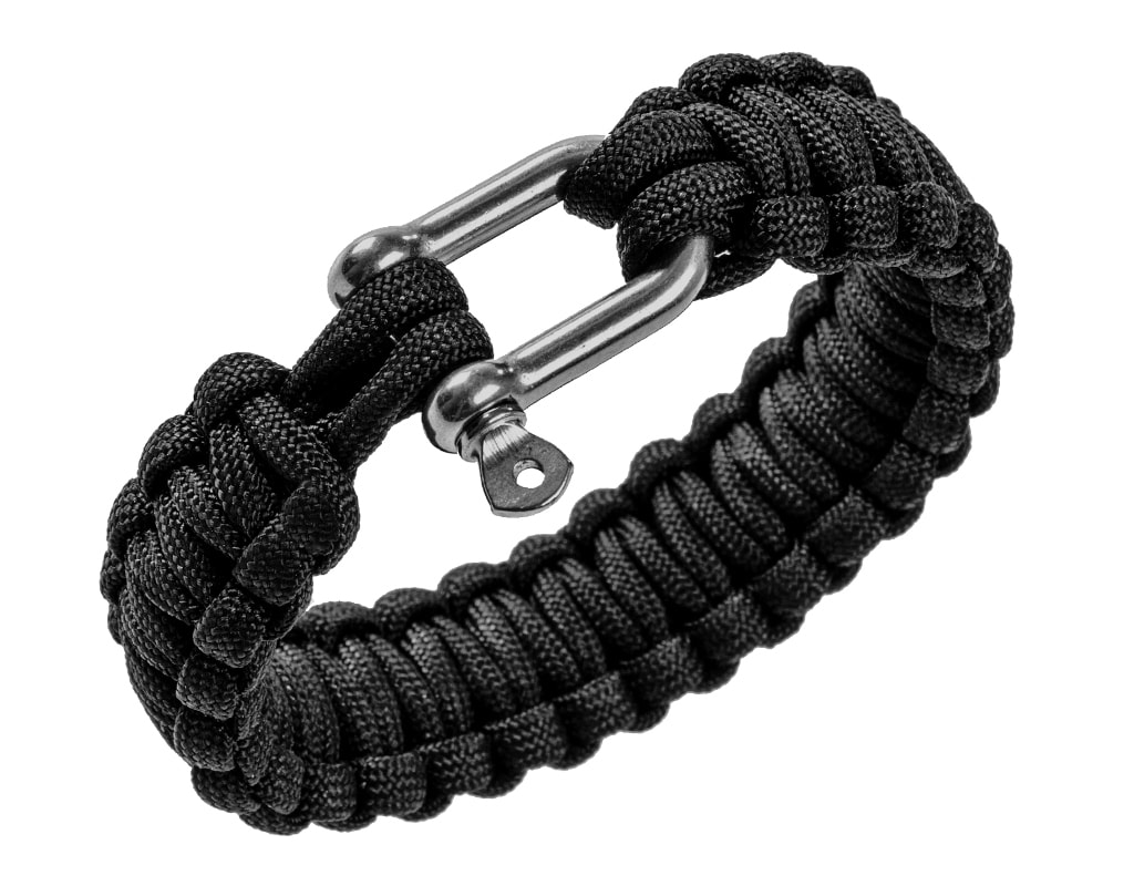 BCB  -Paracord Schäkel-Armband 9-Zoll - Black
