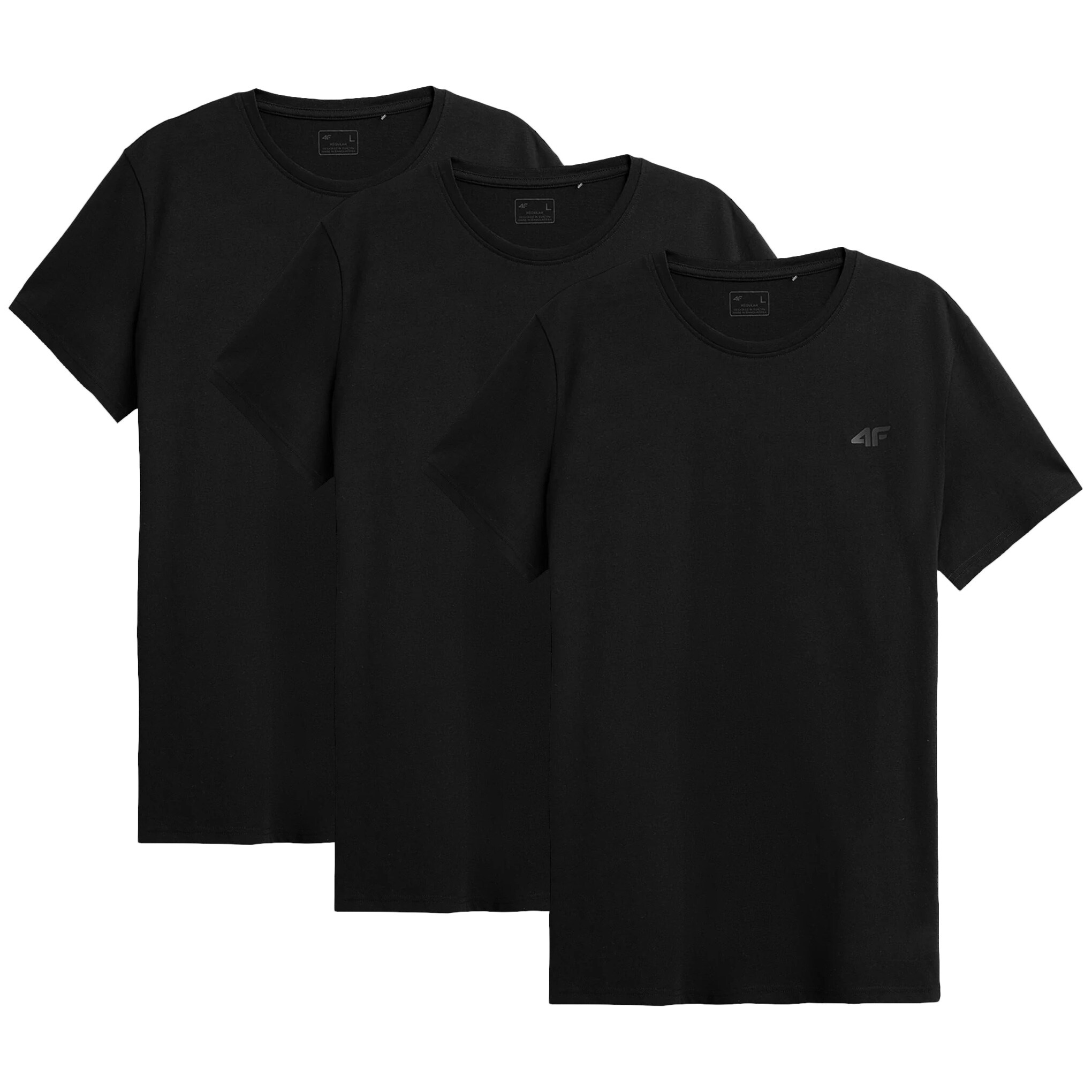 4F - TSM352 - T-Shirt 3 St. - Schwarz