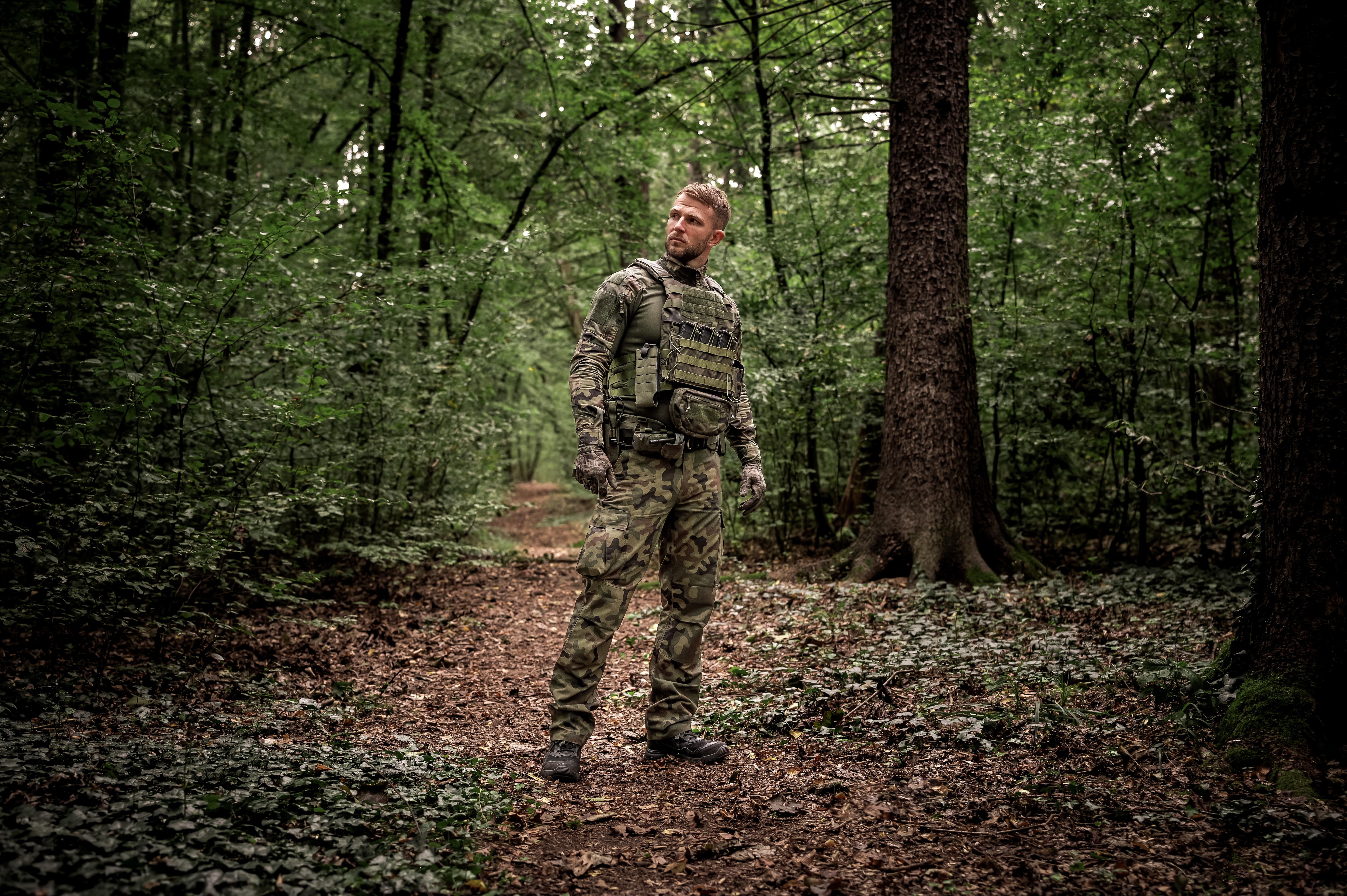 Helikon-Tex - Modulare taktische Schutzweste Guardian Military Set für Platten L - wz.93 Pantera PL Woodland