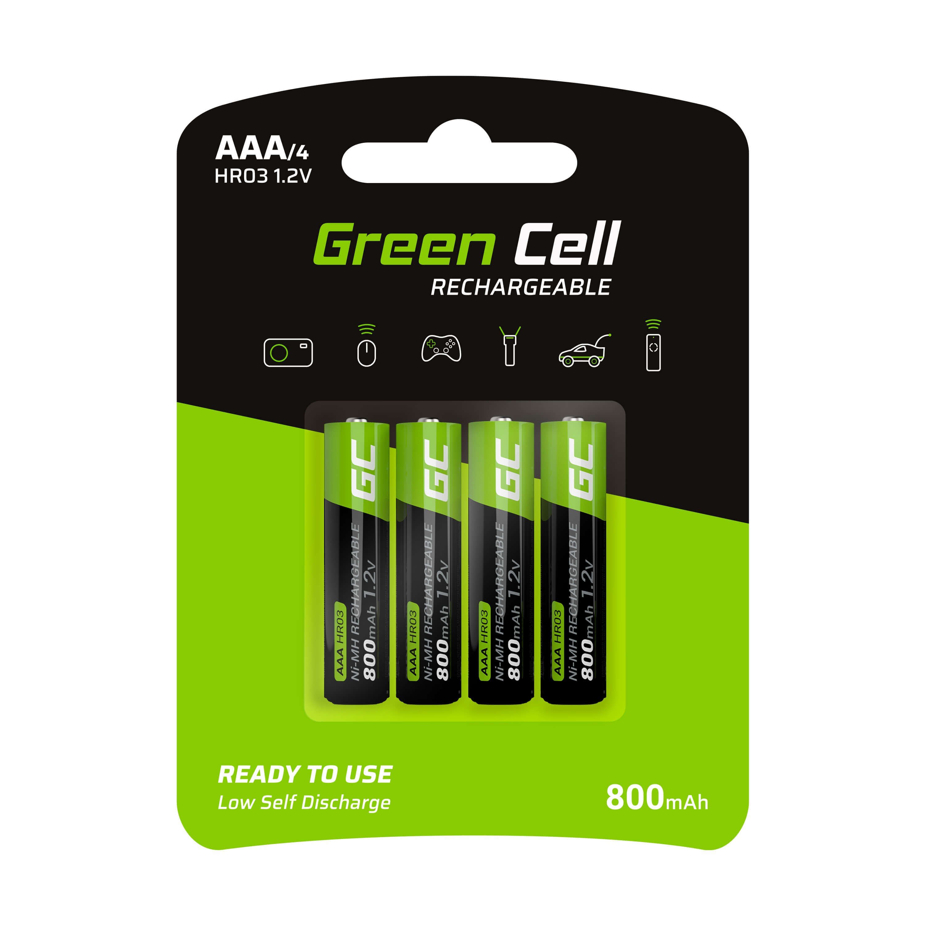 Green Cell - HR03 800 mAh - Akku - 4 Stück