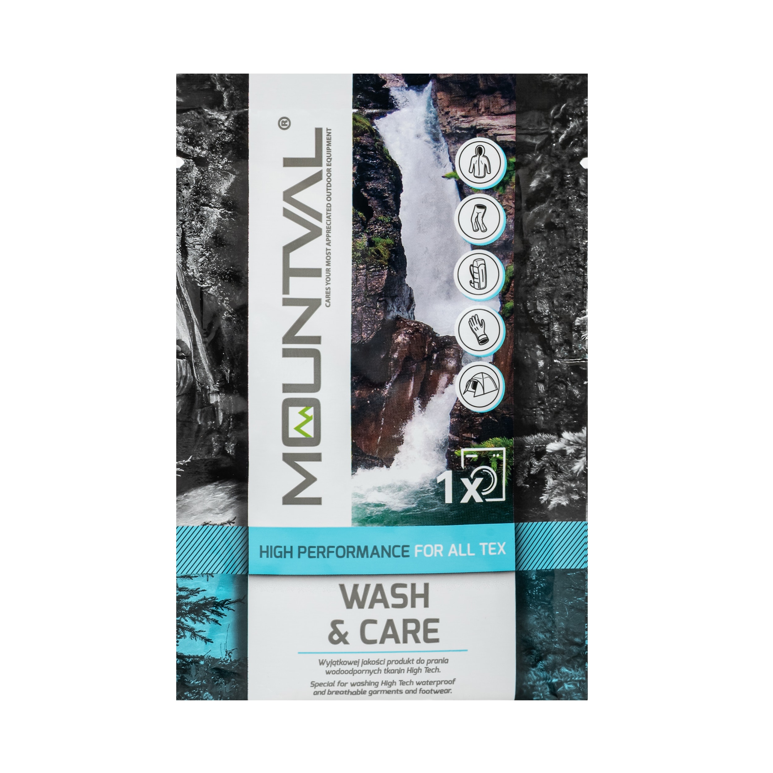 Mountval - Wash & Care - Waschmittel für Wasserdichte Textilien 20 ml