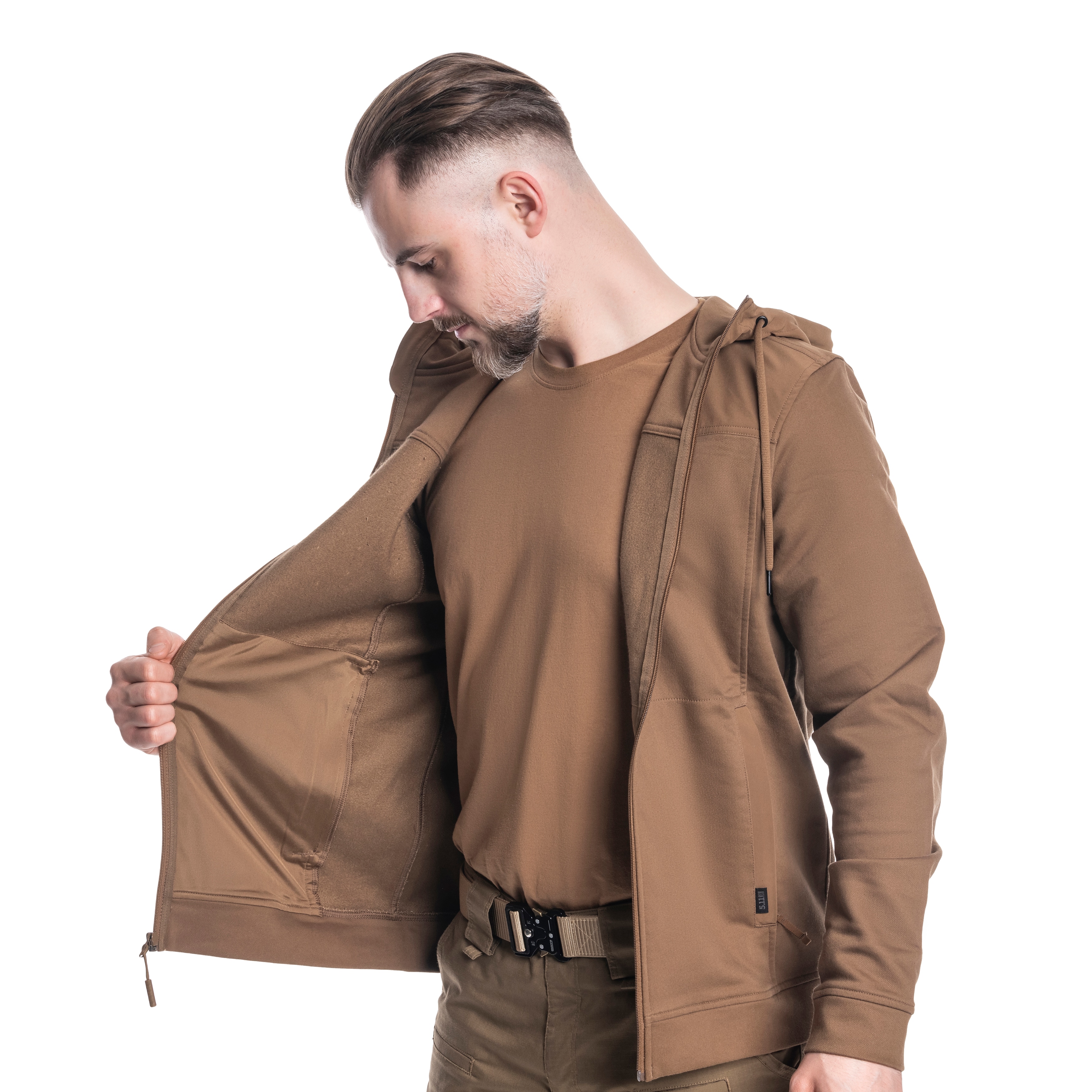 5.11 - Plummet Jacke - Sweatshirt mit Kapuze - Battle Brown