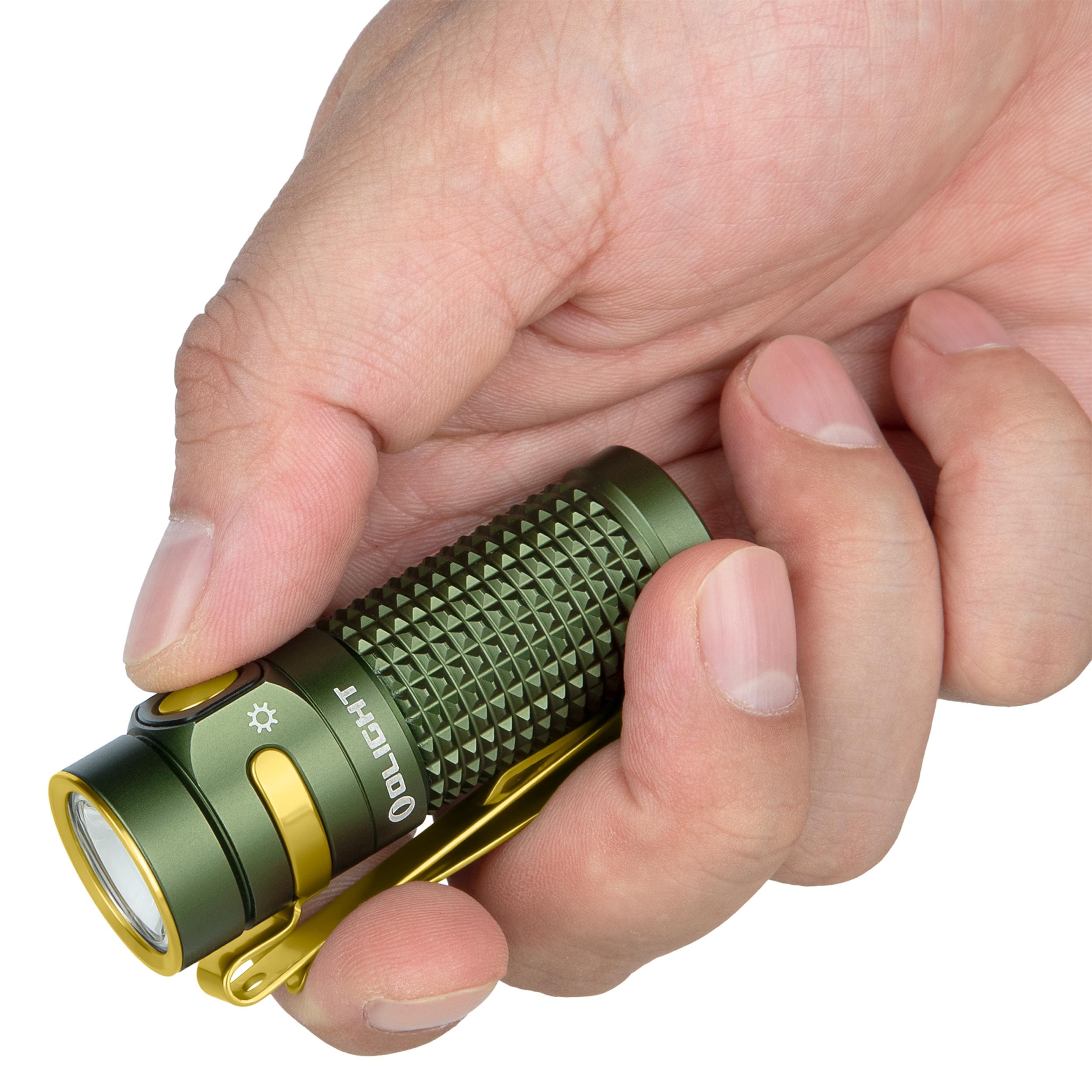 Olight - Baton 4 Premium Edition- Akku-Taschenlampe mit Kabellosem Ladeetui 1300 Lumen - OD Green