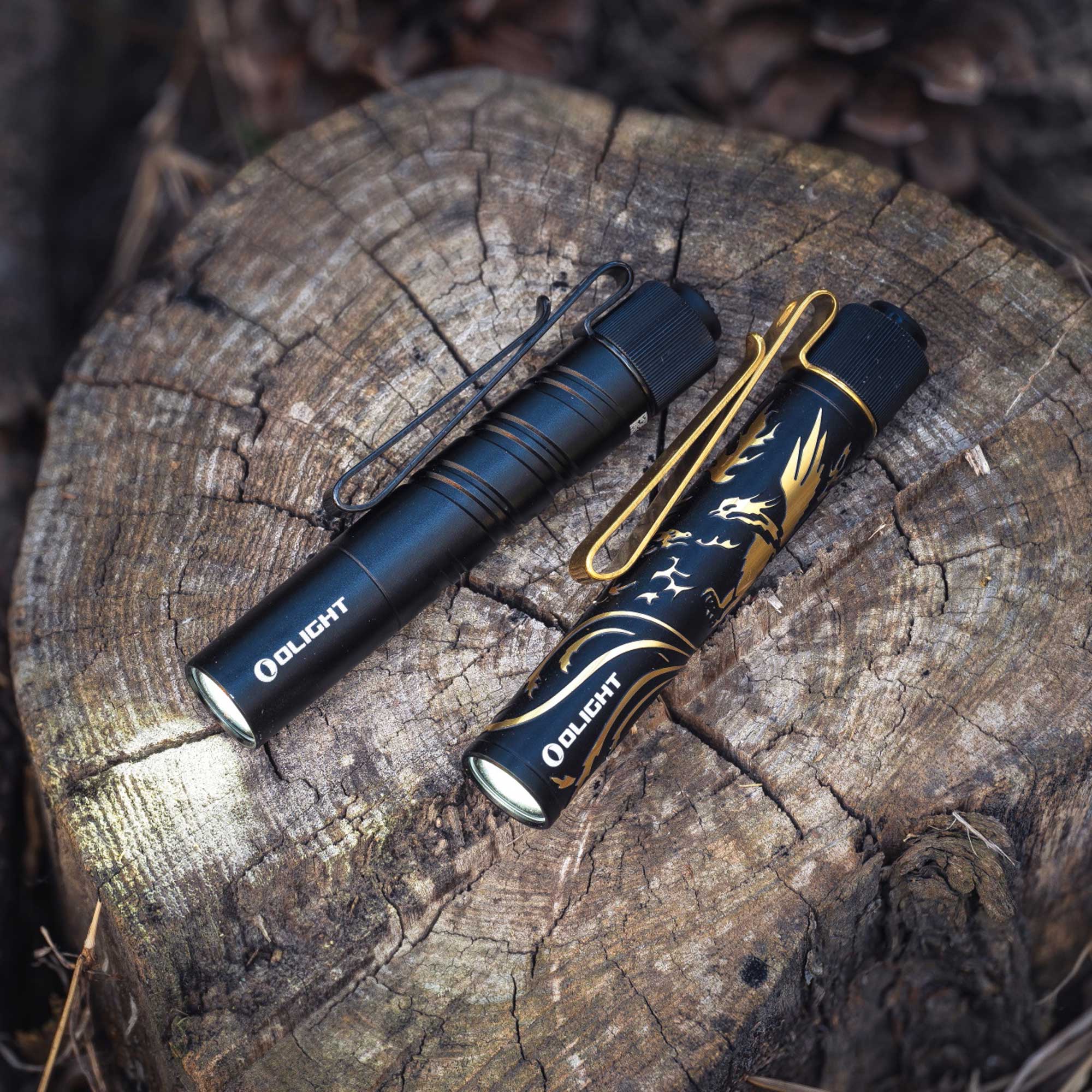 Olight - I3T 2 EOS - Mini-Taschenlampe 300 Lumen - Dragon & Phoenix Golden Black