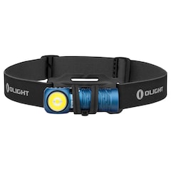 Olight - Perun 2 Mini Cool White - Kompakte Stirn- und Winkeltaschenlampe mit Stirnband 1100 Lumen - Midnight Blue