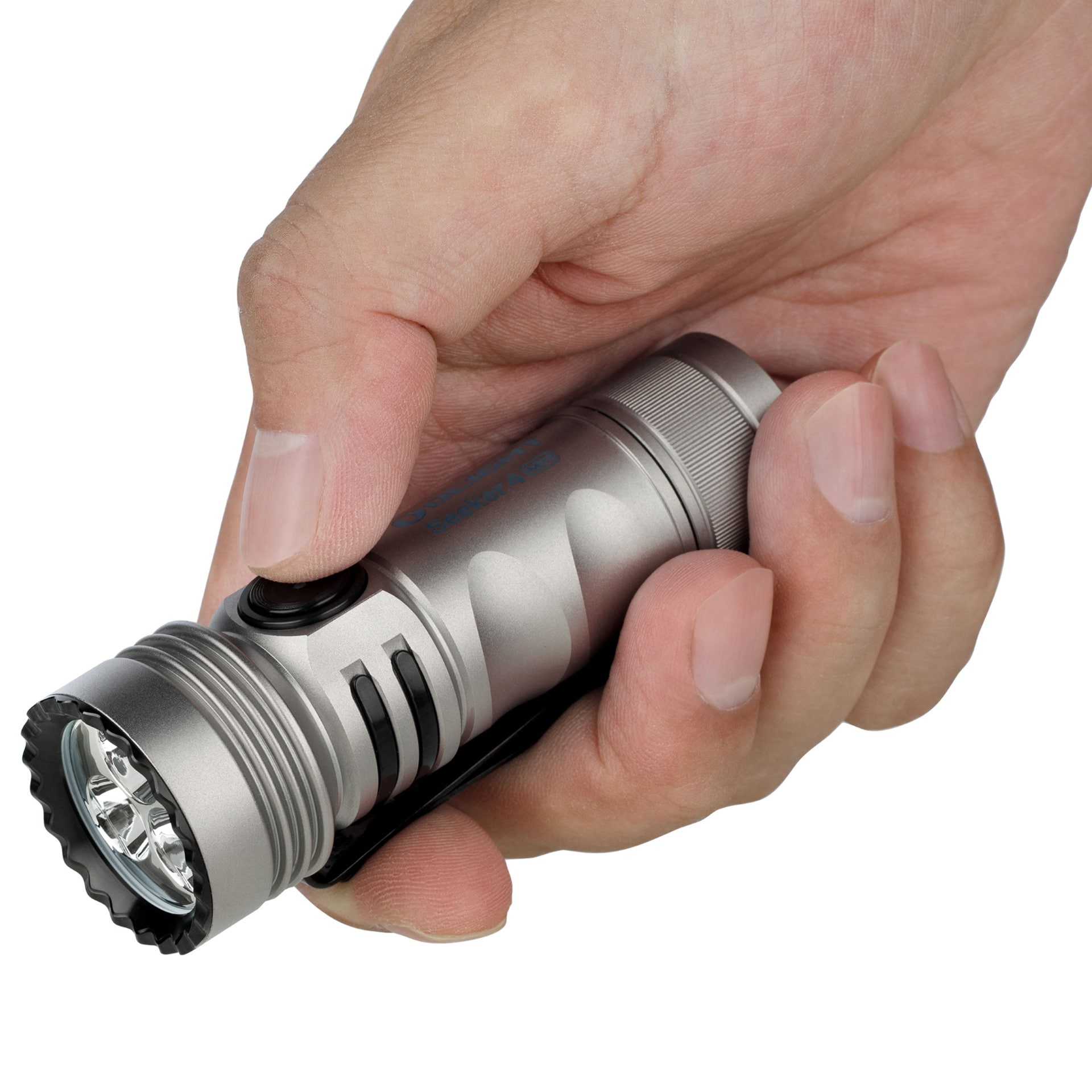 Olight - Seeker 4 Mini Cool White - Taktische Taschenlampe Limited Edition Ti - 1200 Lumen