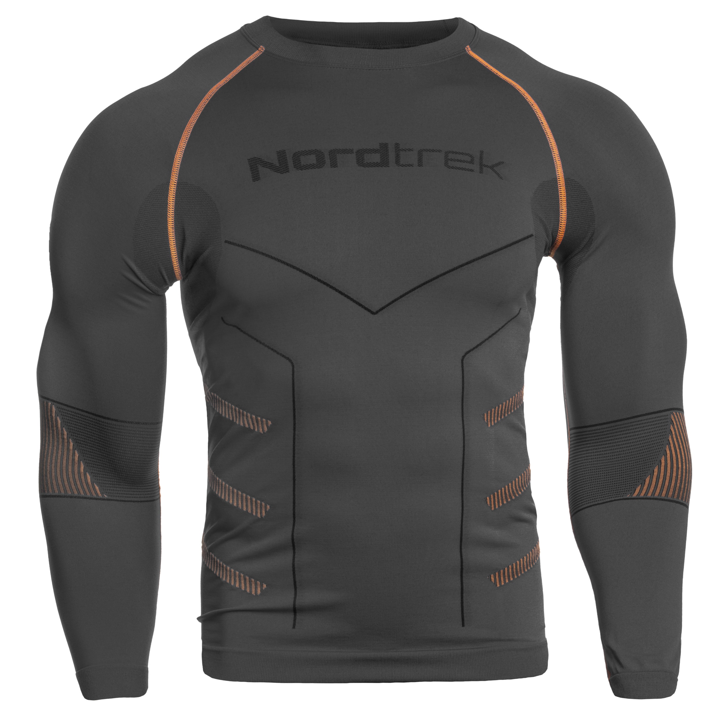 FreeNord - Tongari Long Sleeve Thermo-Langarmshirt - Grey/Orange