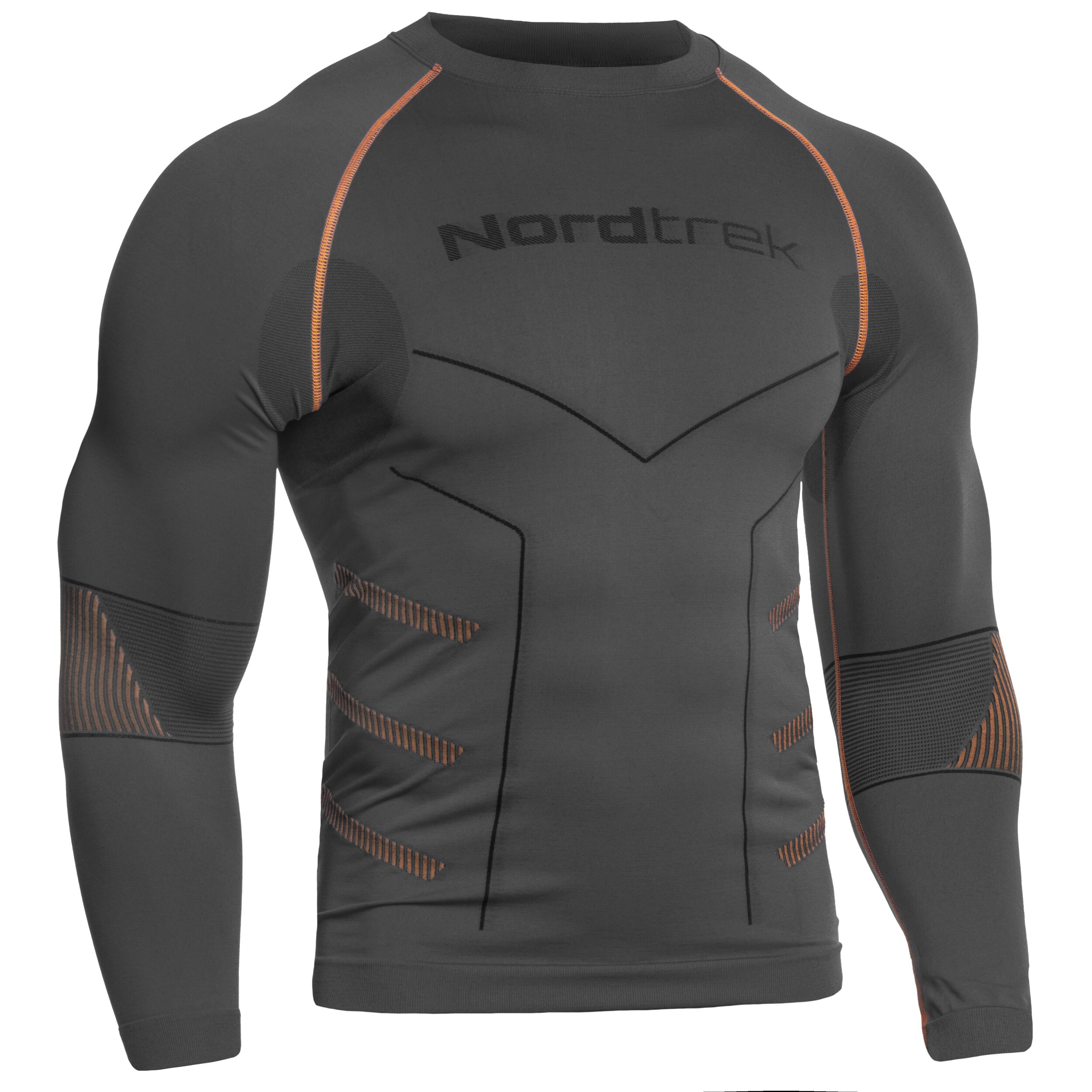 FreeNord - Tongari Long Sleeve Thermo-Langarmshirt - Grey/Orange