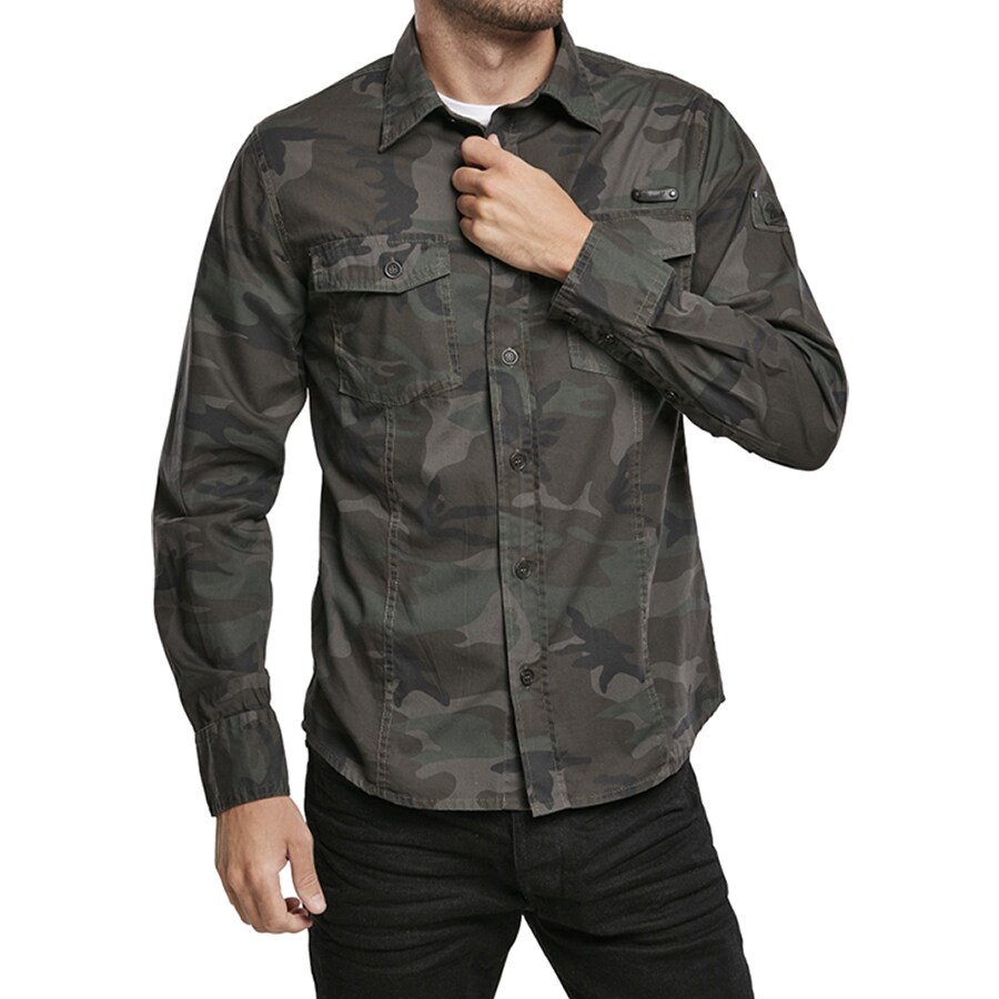 Brandit - Slim Fit Long Sleeve - Hemd - Woodland