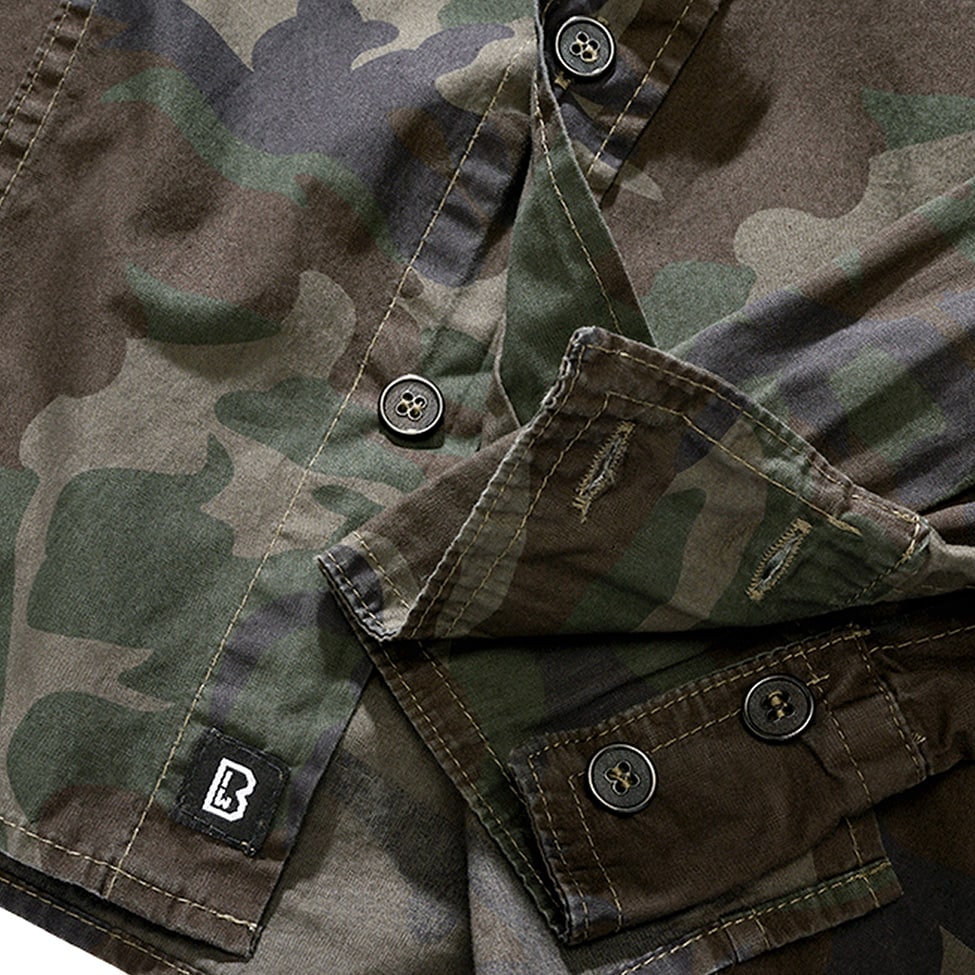 Brandit - Slim Fit Long Sleeve - Hemd - Woodland