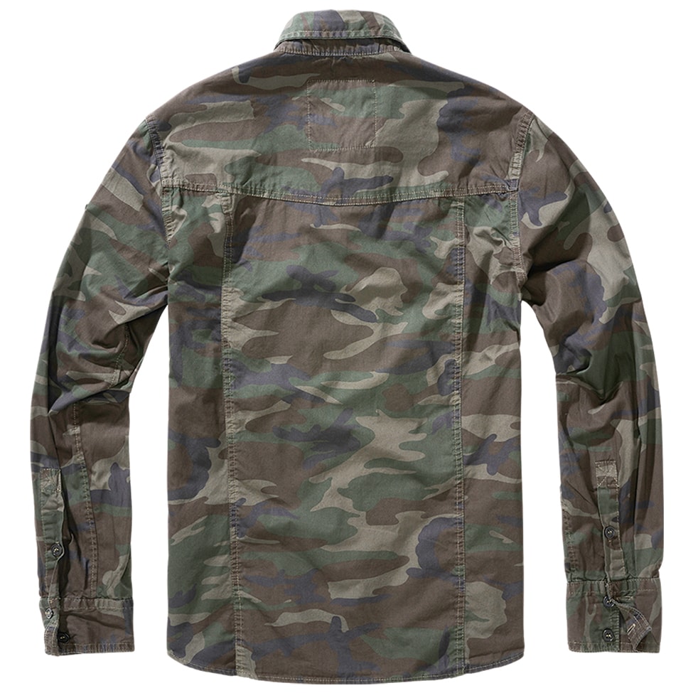 Brandit - Slim Fit Long Sleeve - Hemd - Woodland