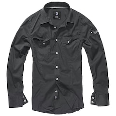 Brandit - Slim Fit Long Sleeve - Langarmhemd - Black