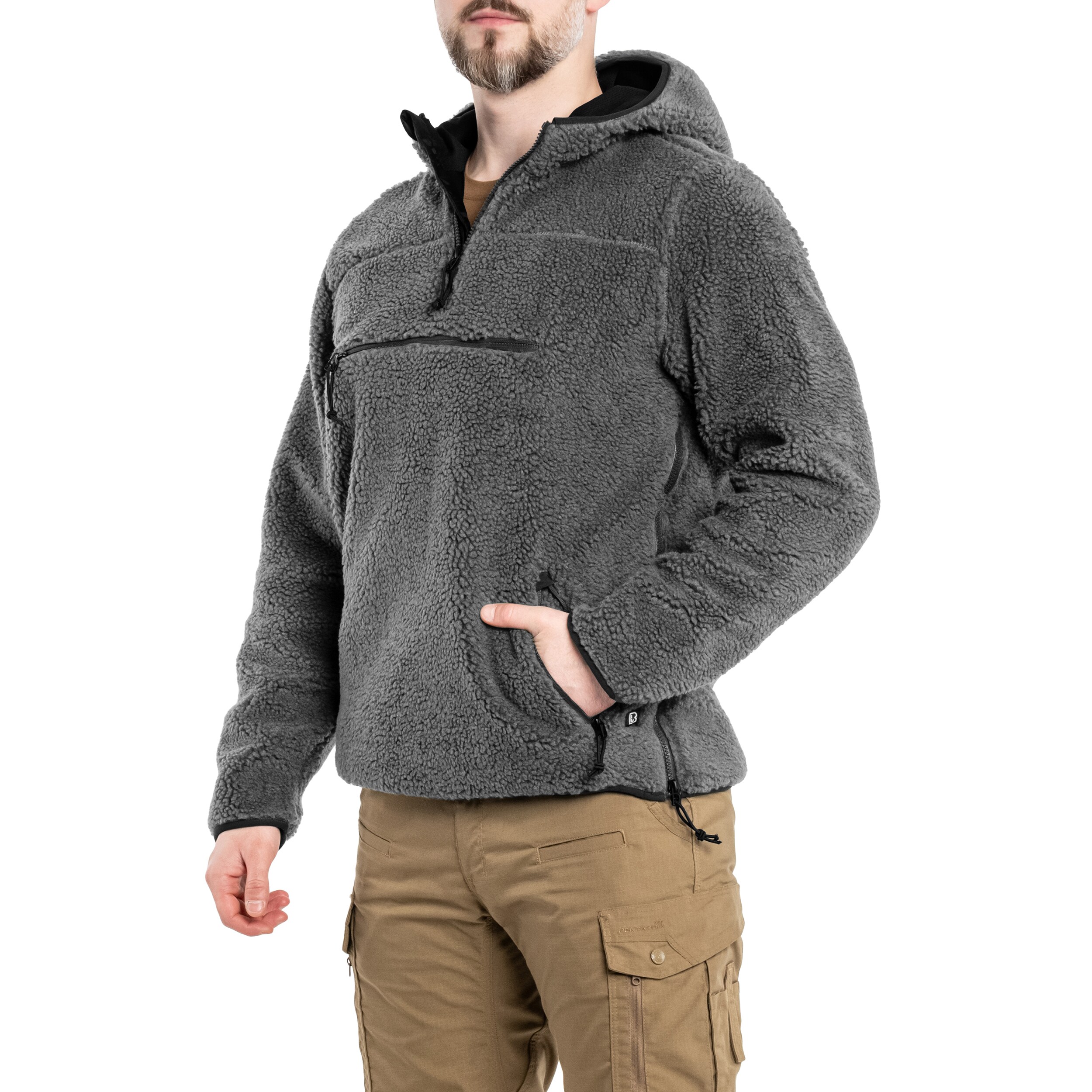 Brandit - Teddyfleece Worker Pullover - Fleecejacke - Anthracite