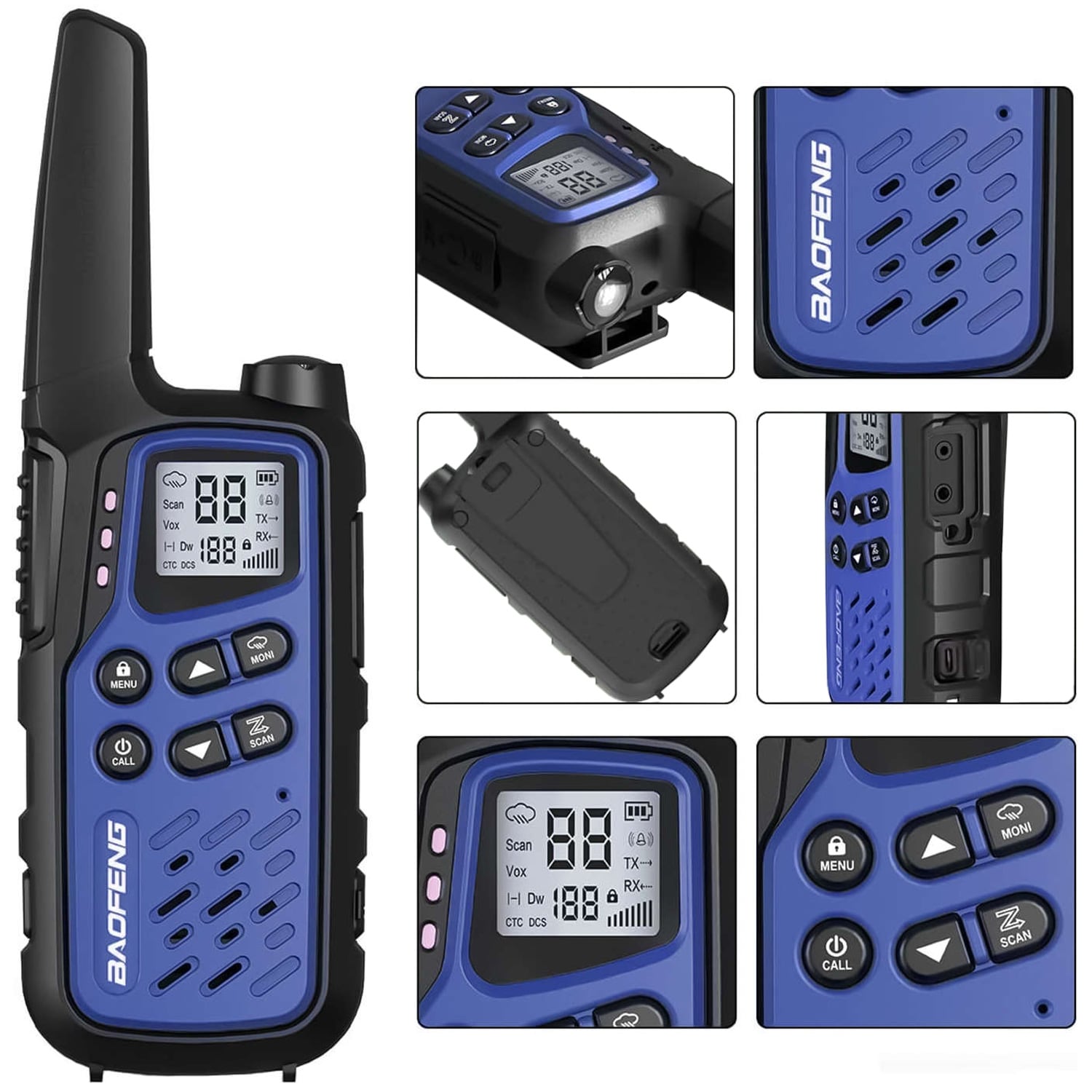 Baofeng - BF-T25E PMR-Funkgerät 2 Stk. - Dark Blue