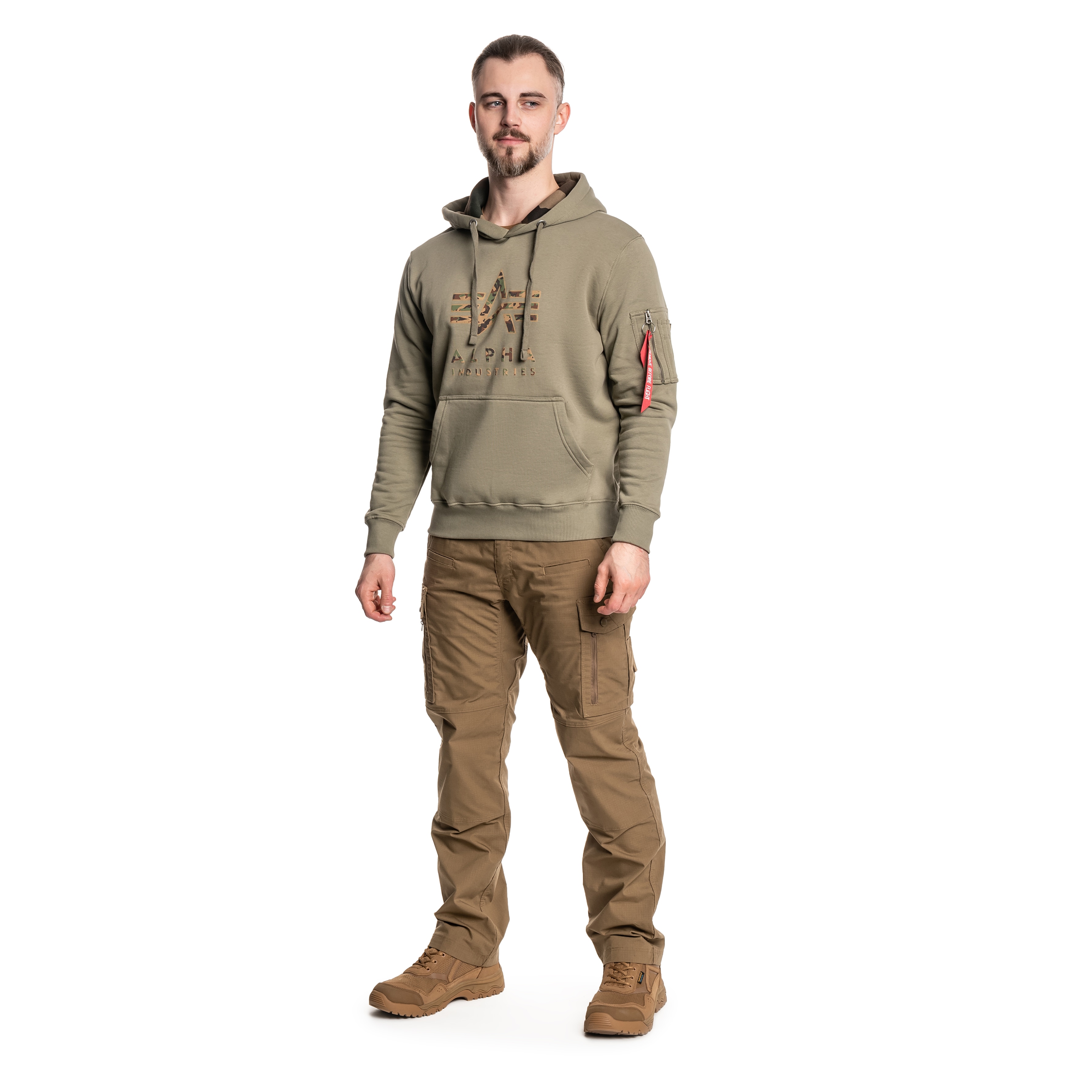 Alpha Industries - Camo TPU Hoody - Känguru-Sweatshirt - Olive