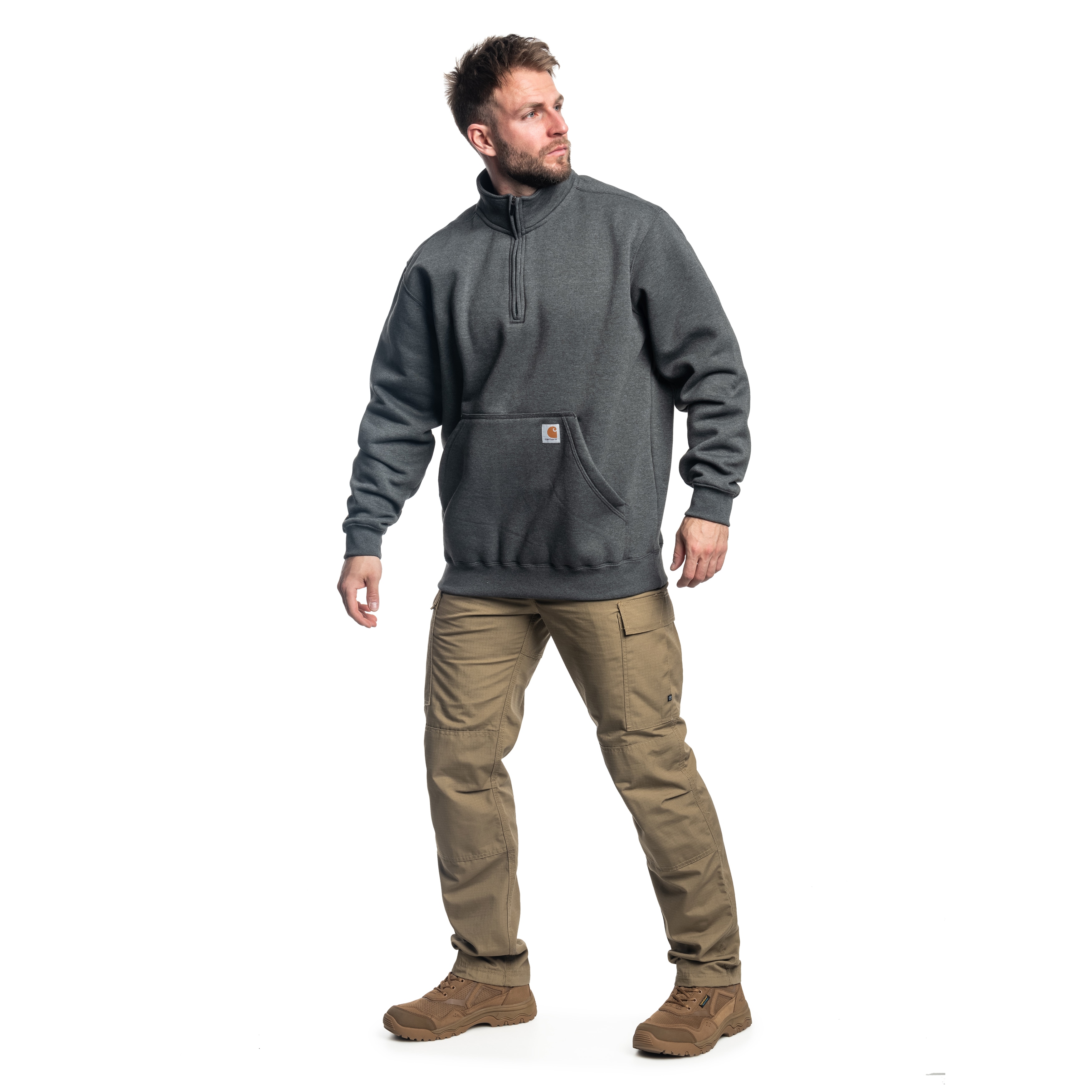 Carhartt - Midweight Quarter-Zip Mock-Neck - Sweatshirt - Carbon