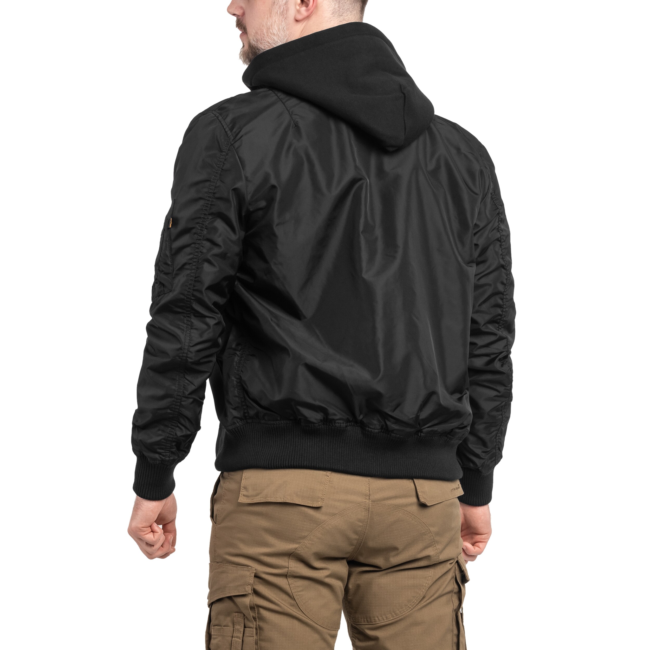 Alpha Industries - MA-1 TT Hood - Pilotenjacke mit Kapuze - Black/Black