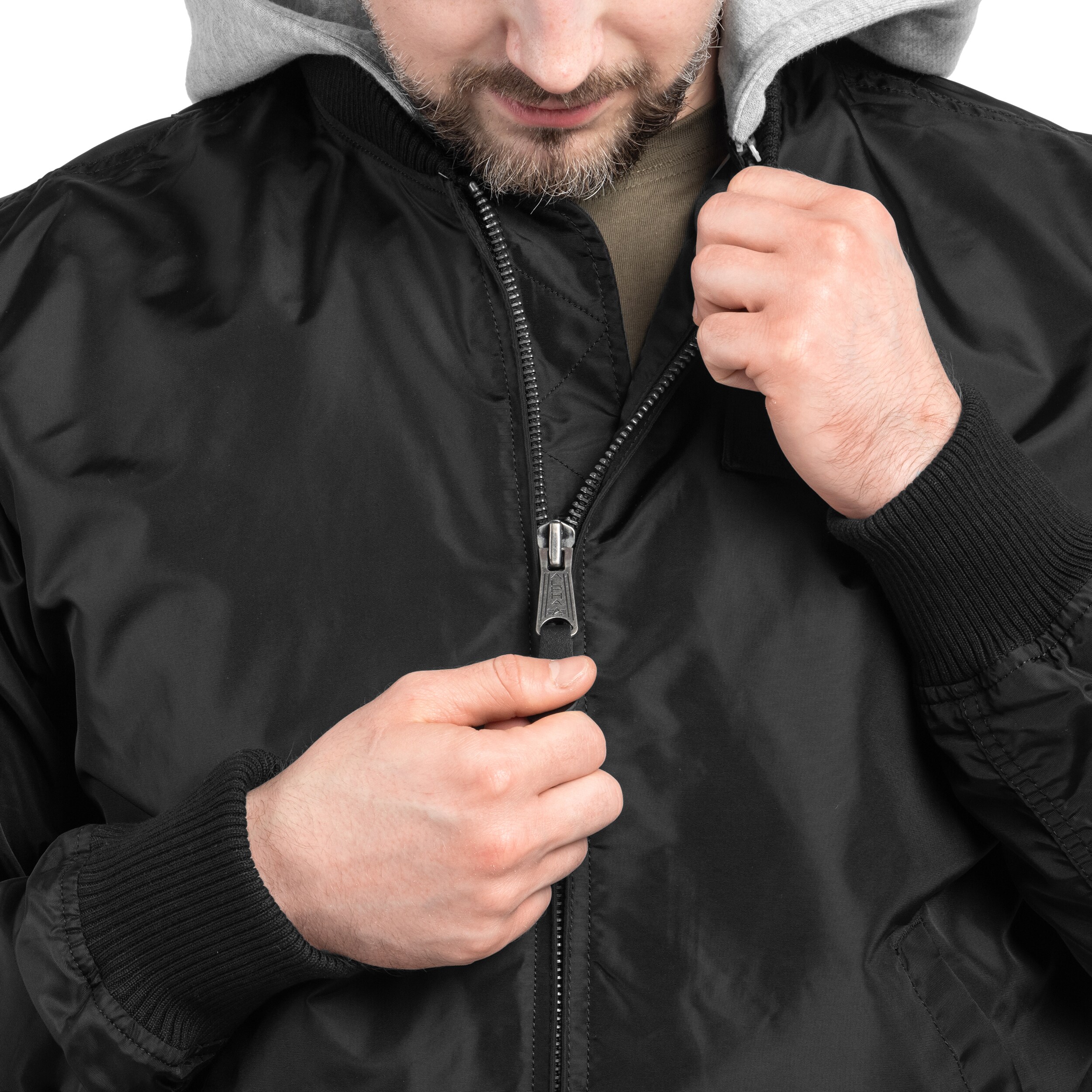 Alpha Industries - MA-1 TT Hood - Pilotenjacke mit Kapuze - Black