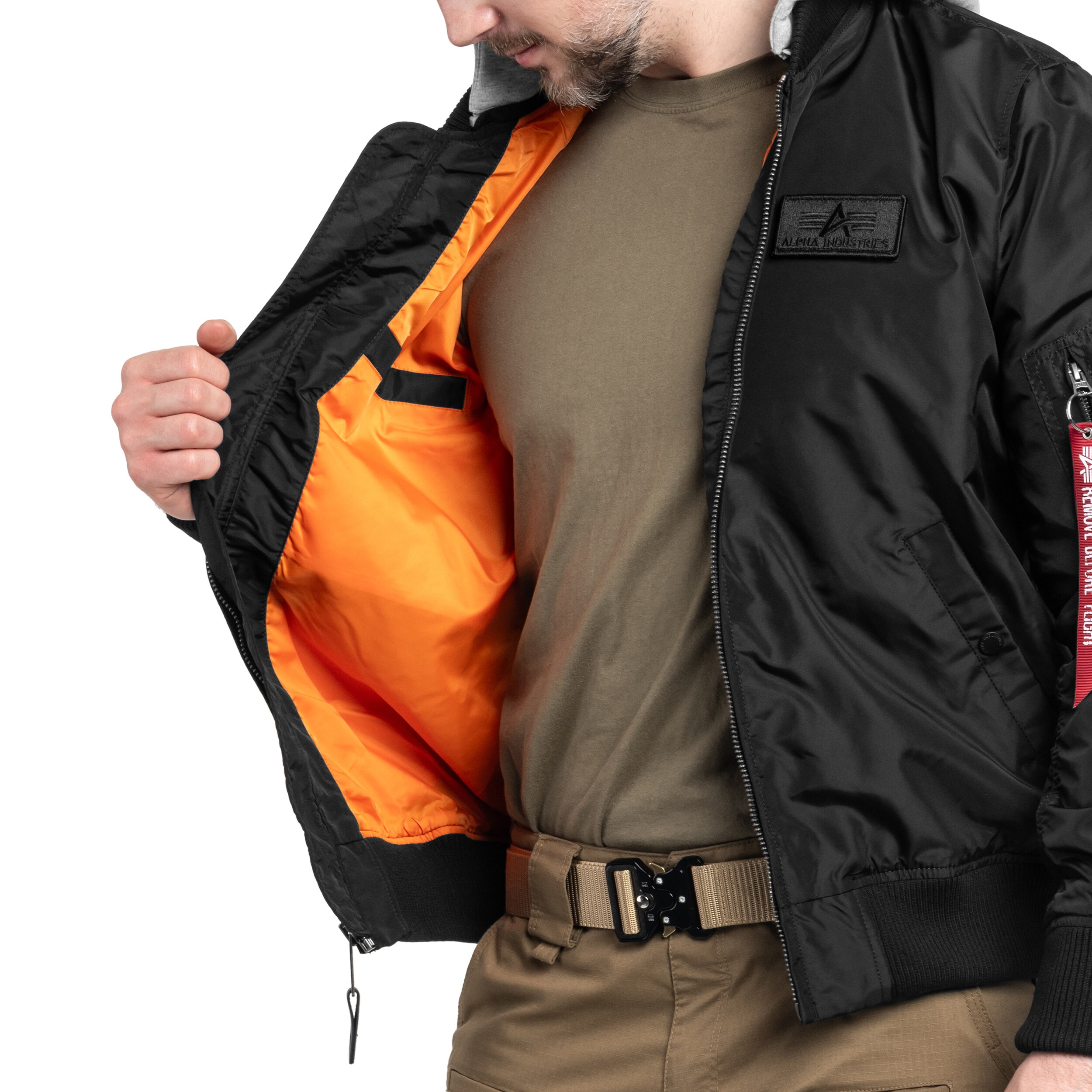 Alpha Industries - MA-1 TT Hood - Pilotenjacke mit Kapuze - Black