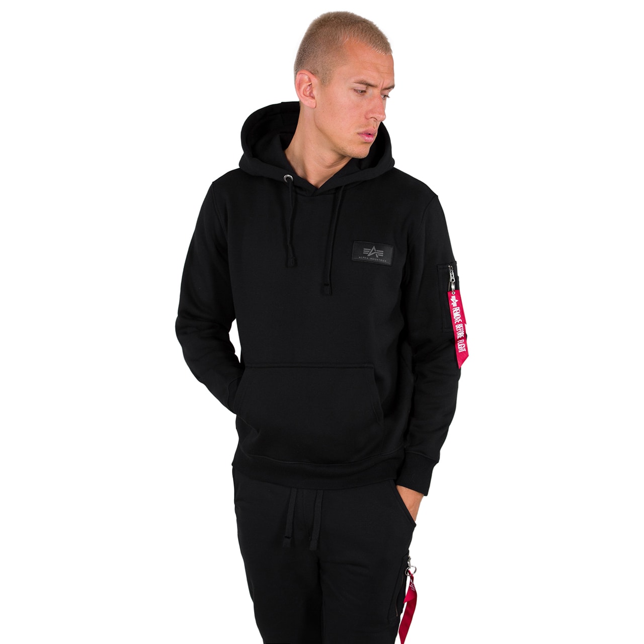 Kapuzenpullover Alpha Industries Backprint Camo Print Hoodie - Black/Woodland