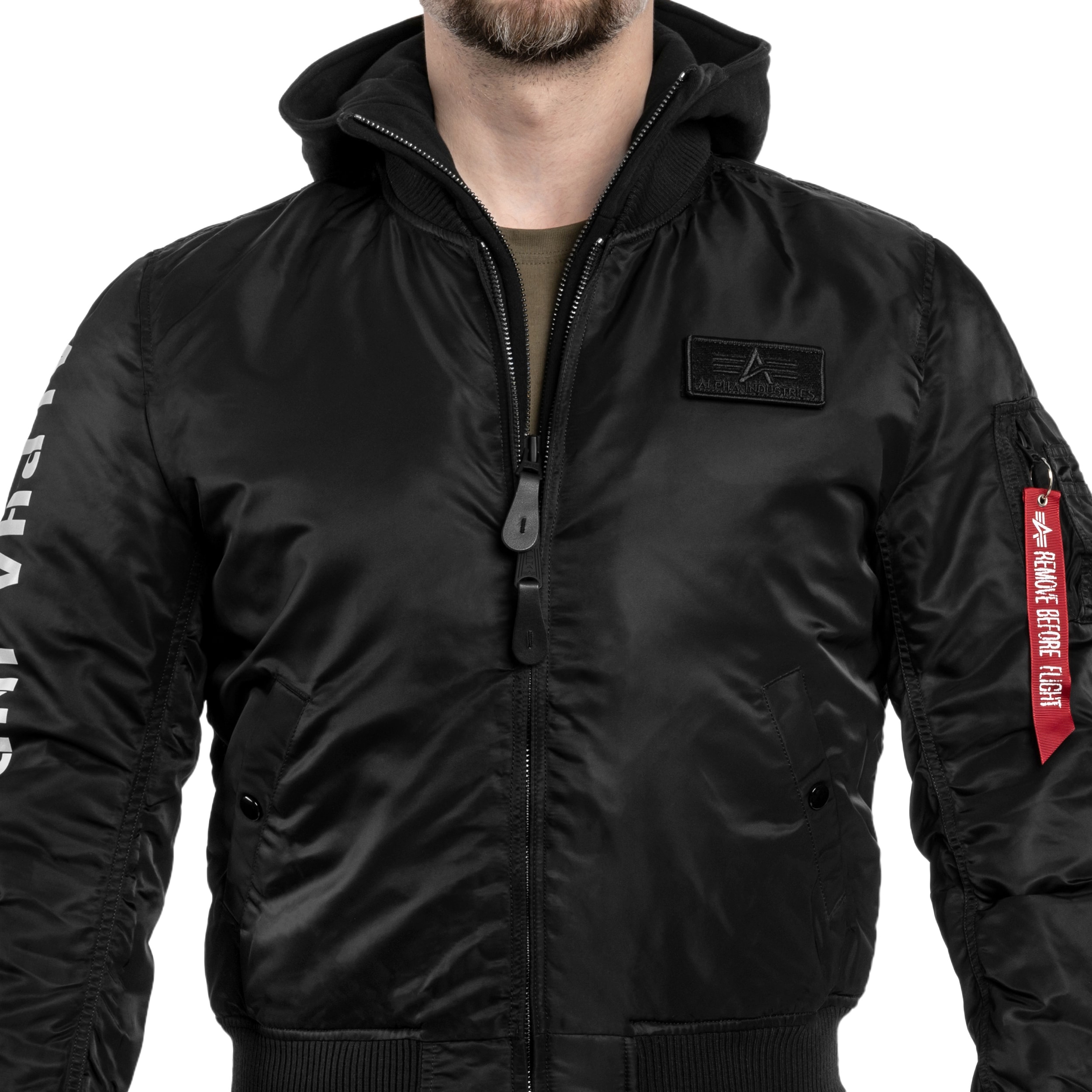 Alpha Industries - MA-1 D-Tec Jacke - Black/Reflective