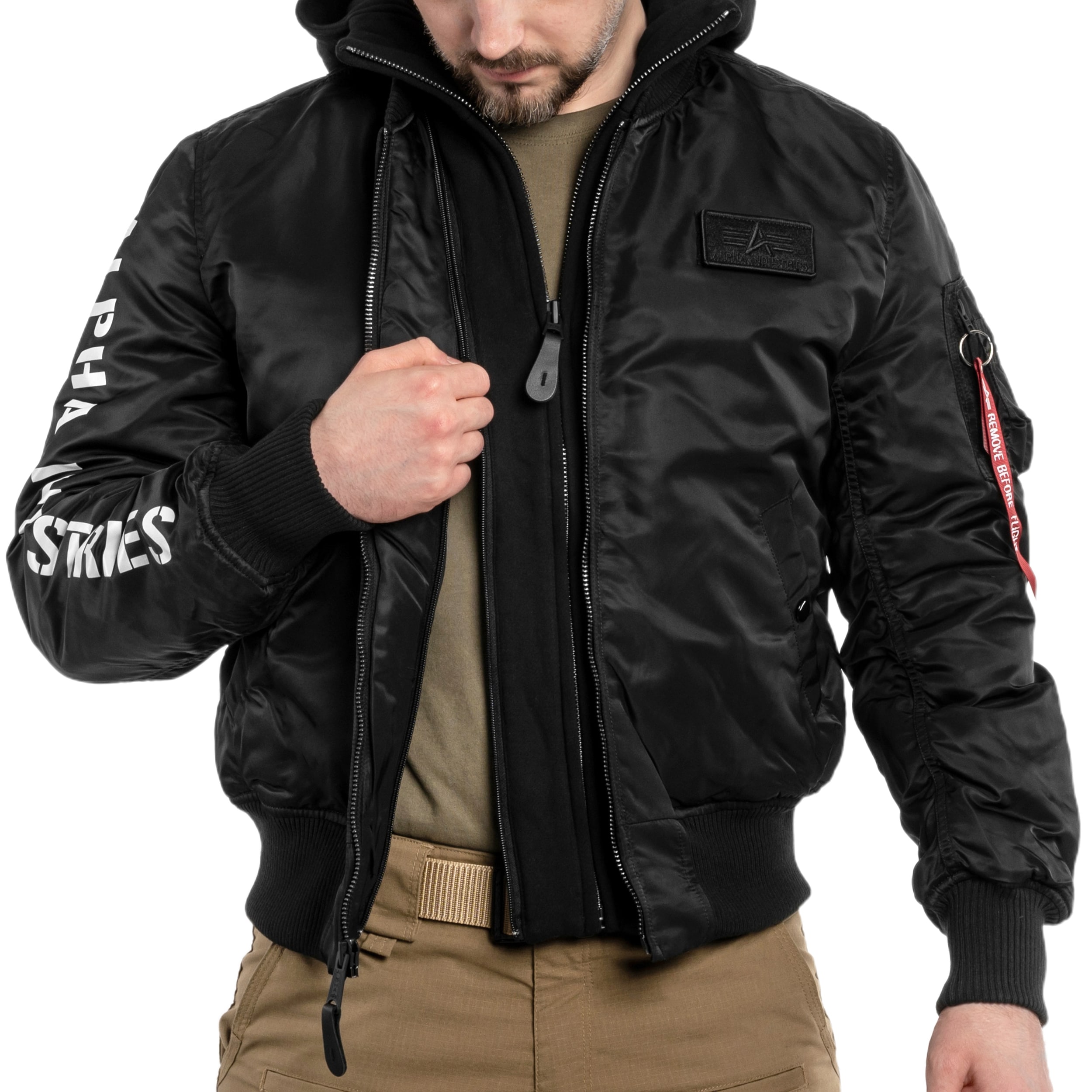 Alpha Industries - MA-1 D-Tec Jacke - Black/Reflective