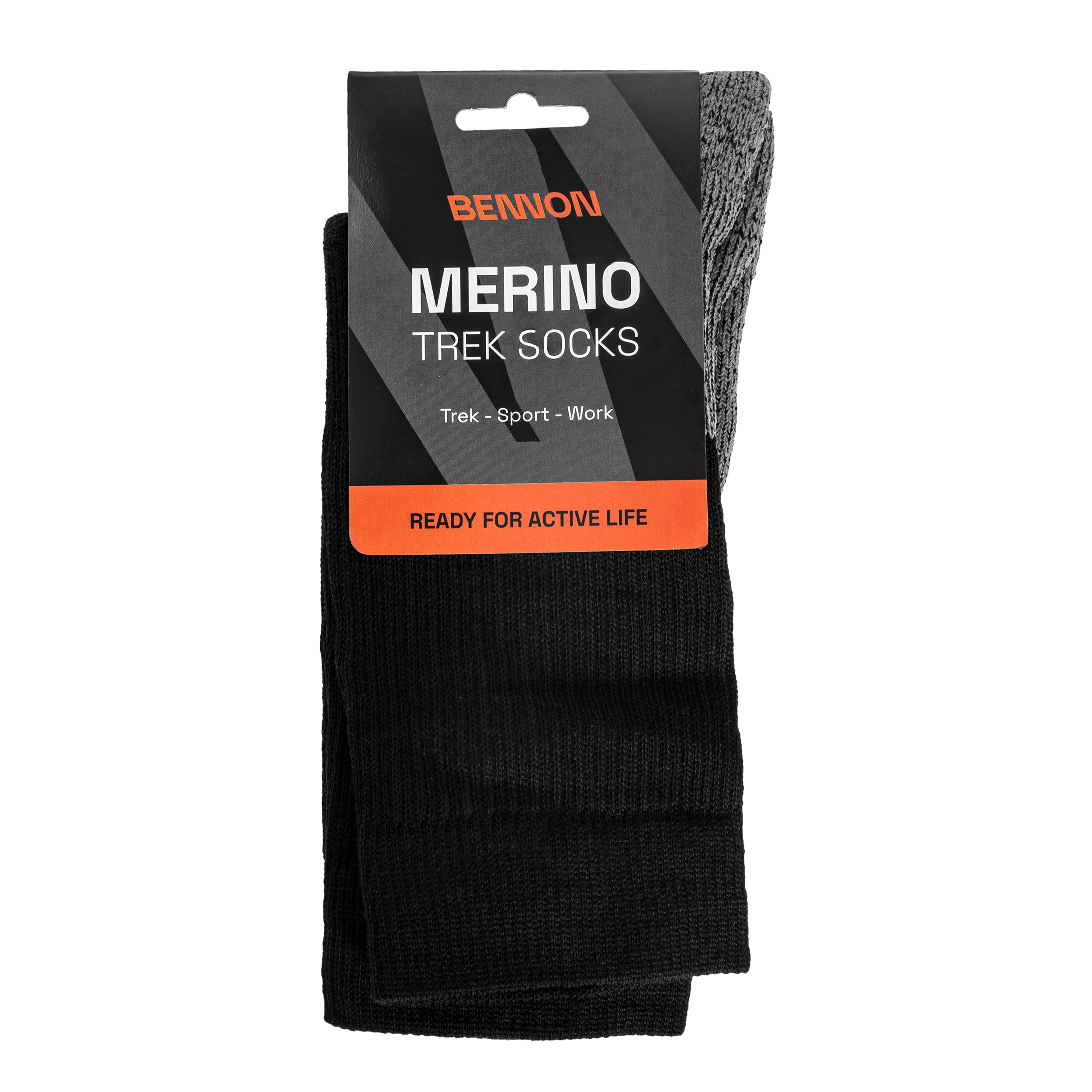 Bennon - Trek Merino -  Langsocken - Black