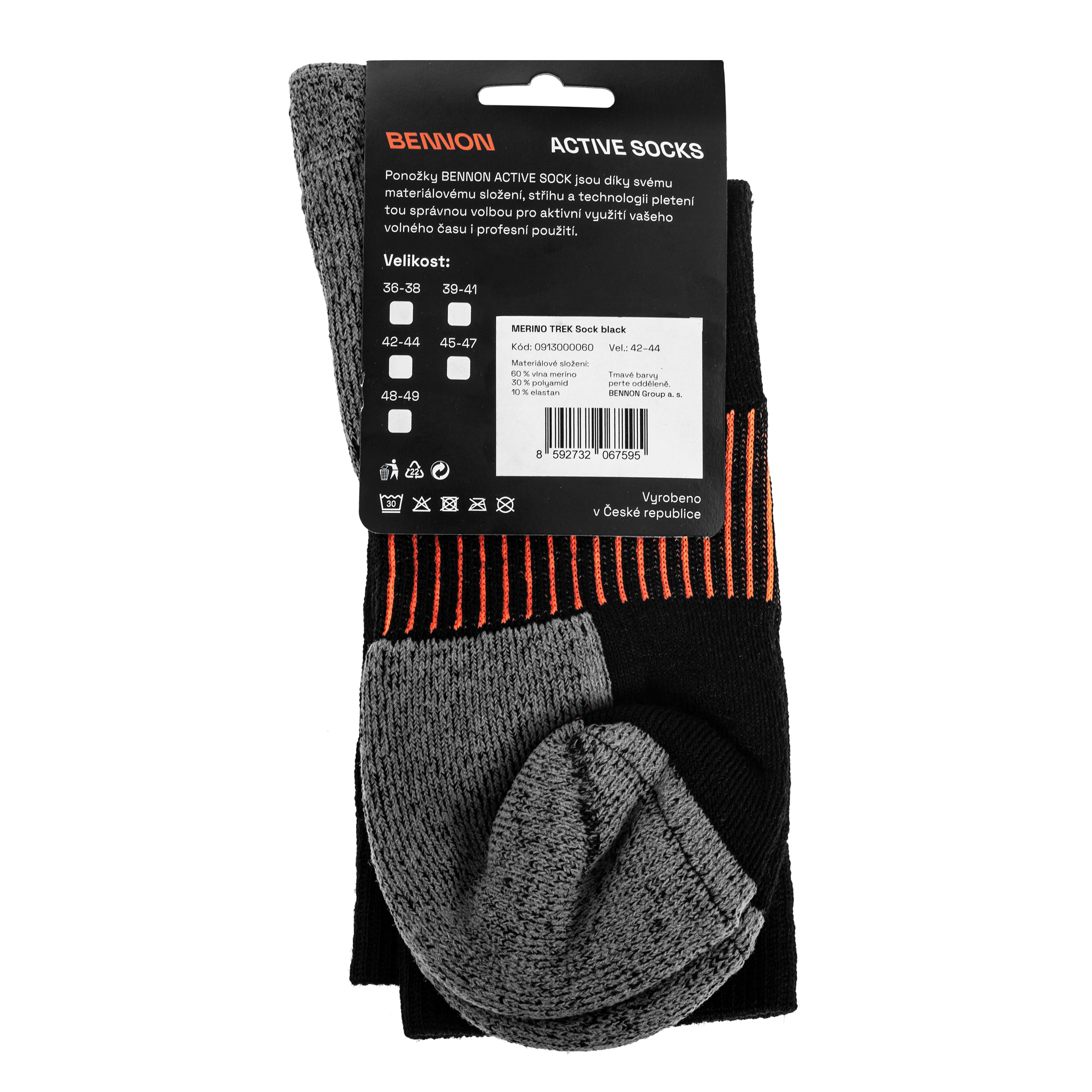 Bennon - Trek Merino -  Langsocken - Black