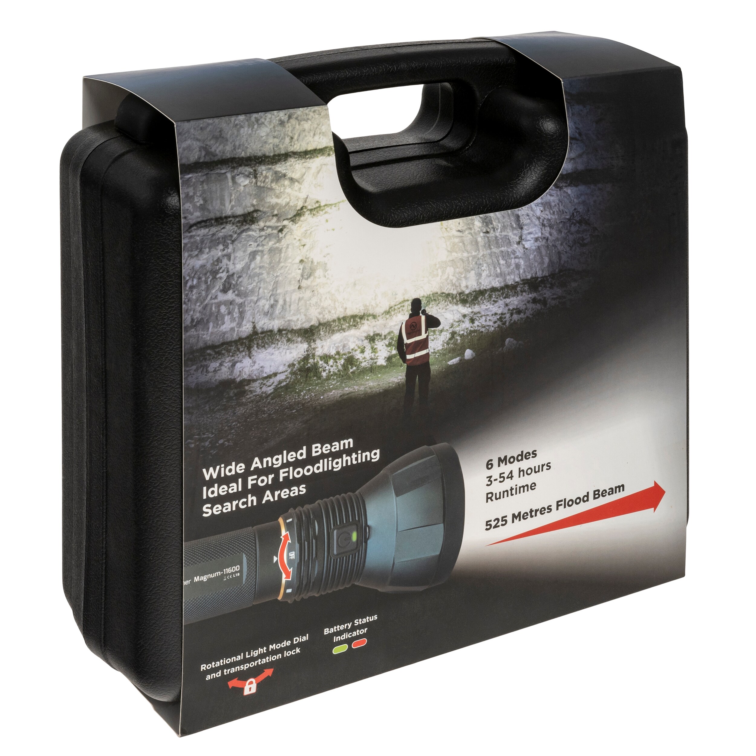 NightSearcher - Magnum Taschenlampe - 11600 Lumen