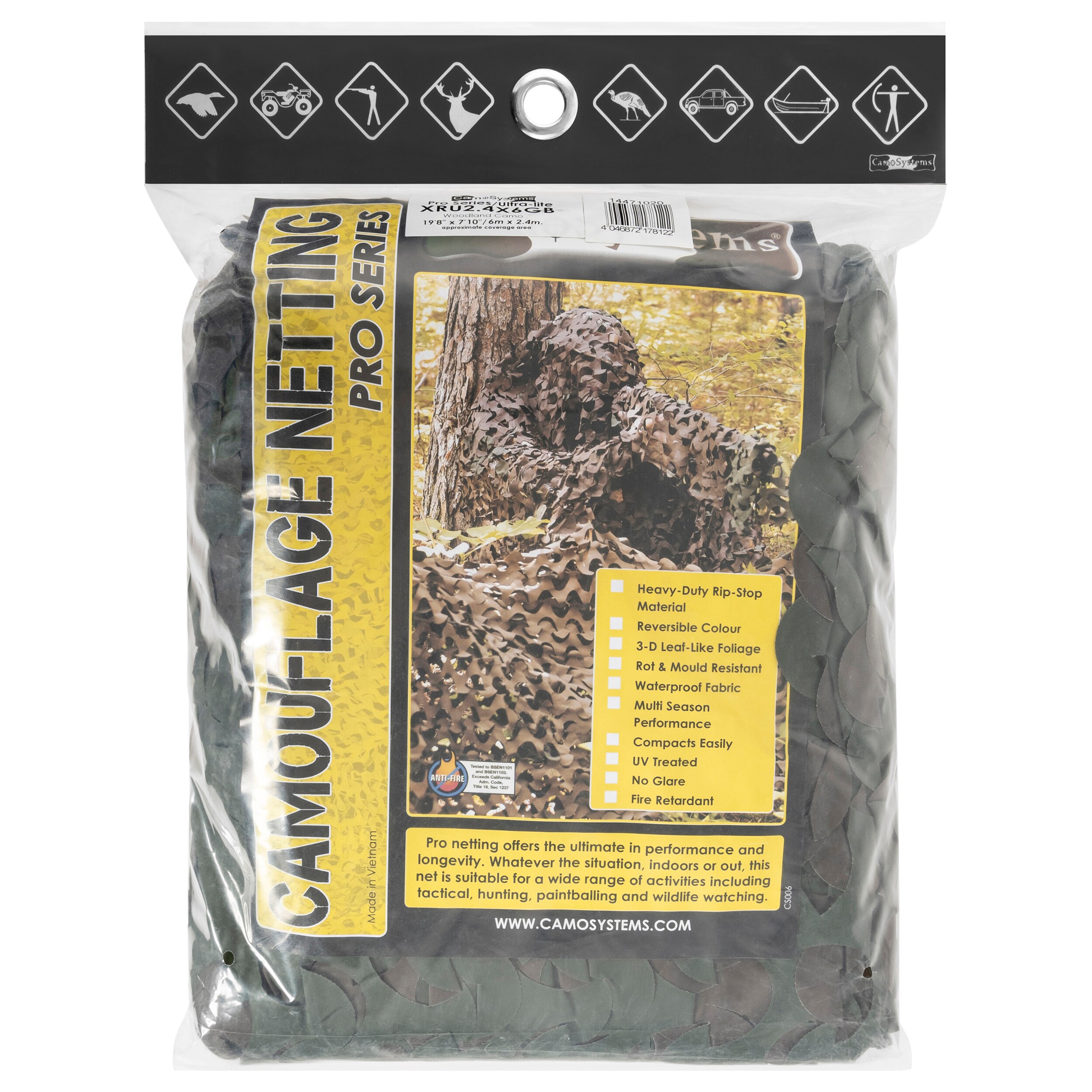 Mil-Tec - CamoSystems Pro Light - Tarnnetz 2,4 x 6 m - Woodland