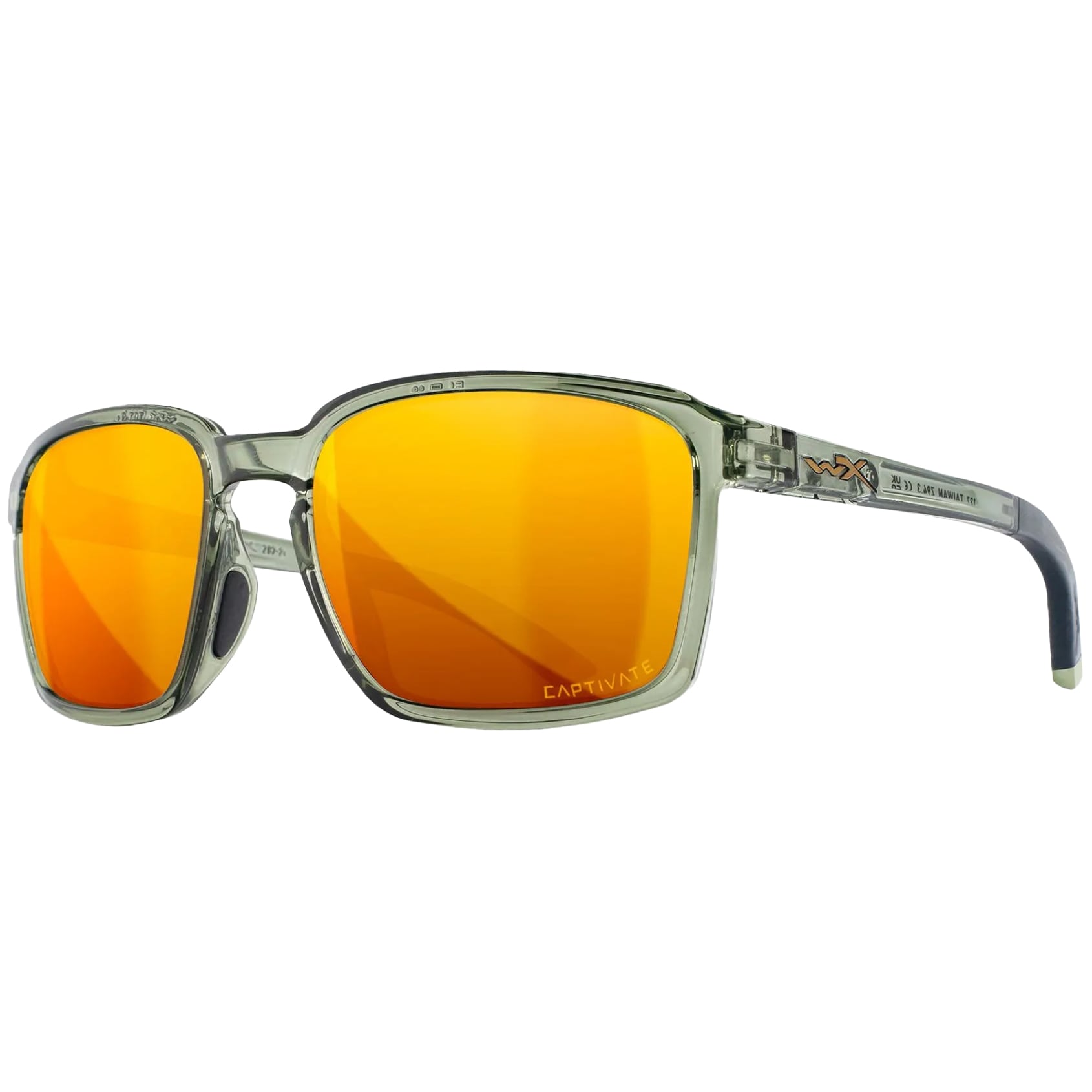 Wiley X - Alfa - Brille - Captivate Polarized Bronze Mirror/Gloss Crystal Light Olive/GREY