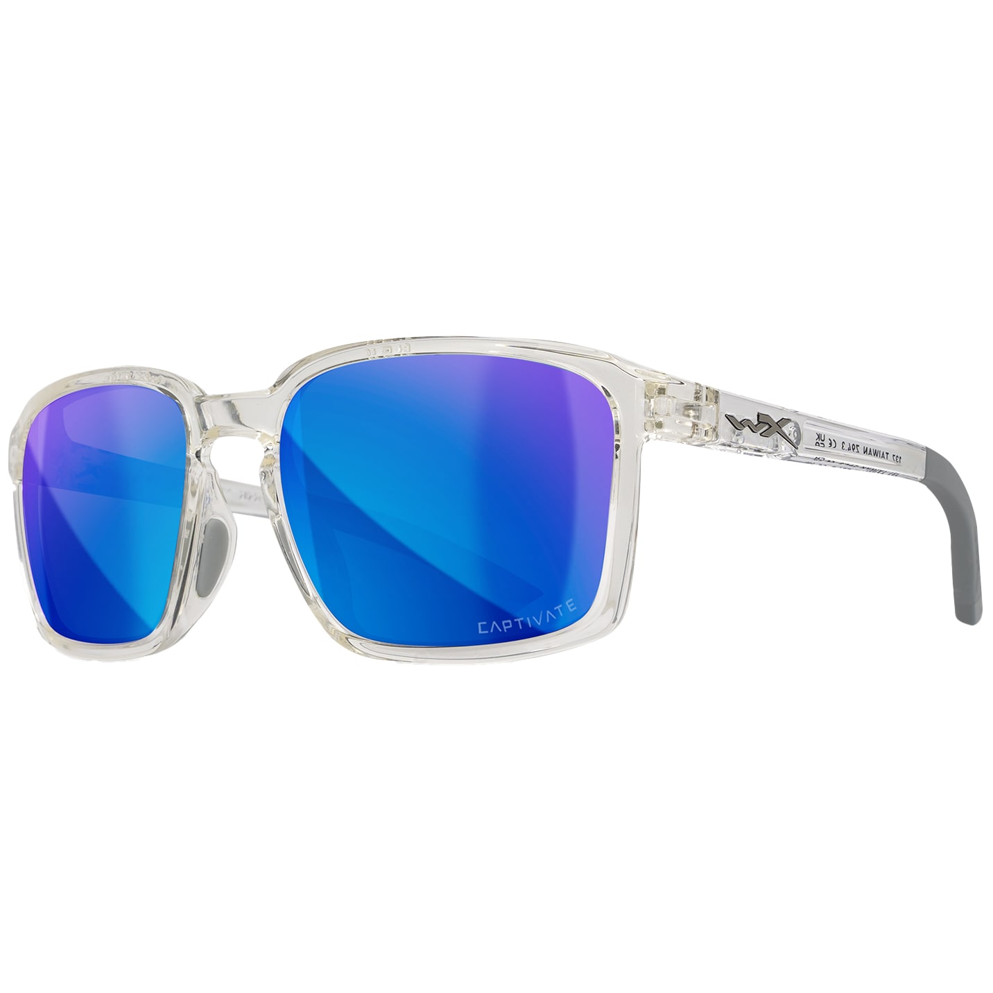 Wiley X - Alfa Brille - Captivate Polarized Blue Mirror/Gloss Clear Crystal